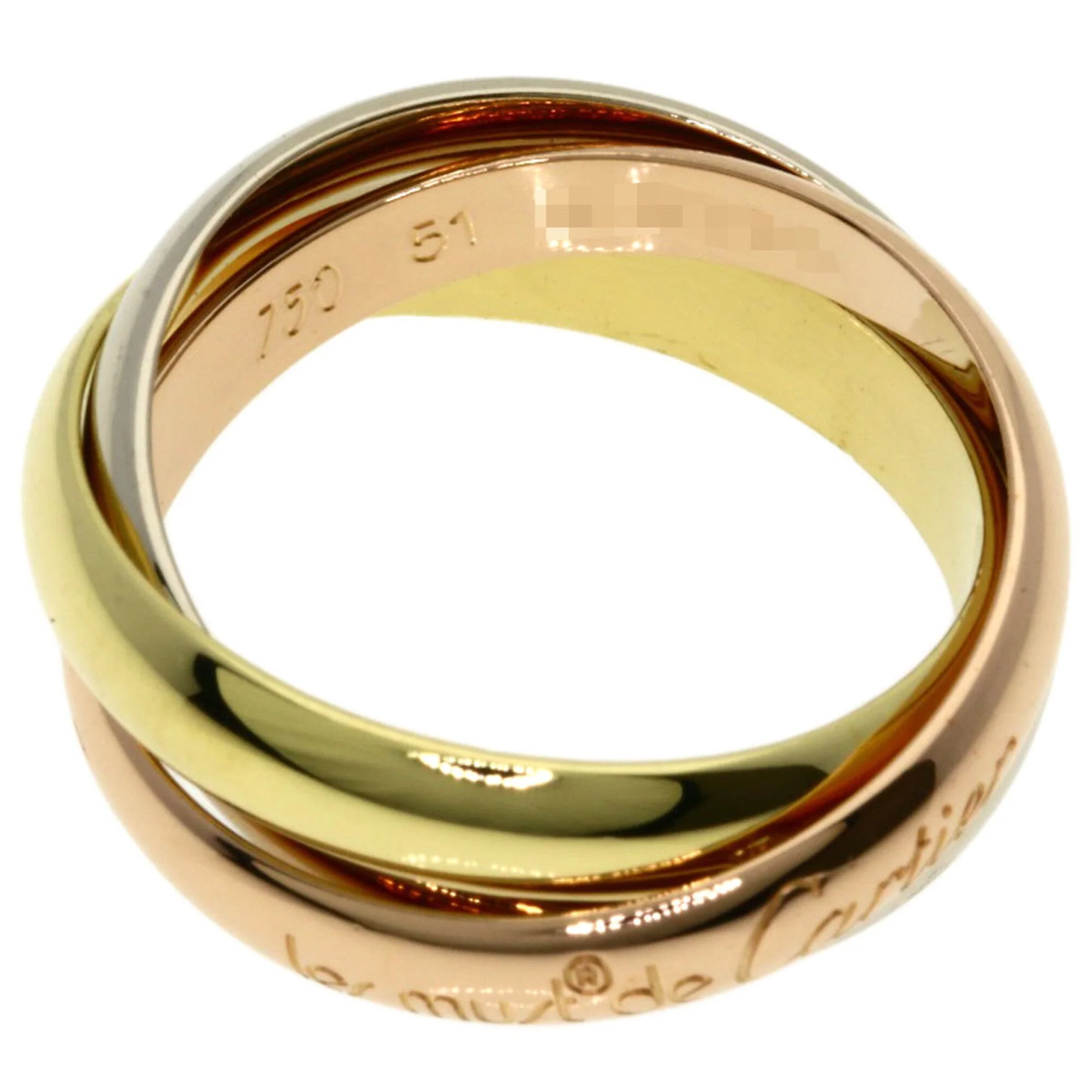 Vendome Louis Cartier Band Ring 18K Tricolor Gold - Image 3