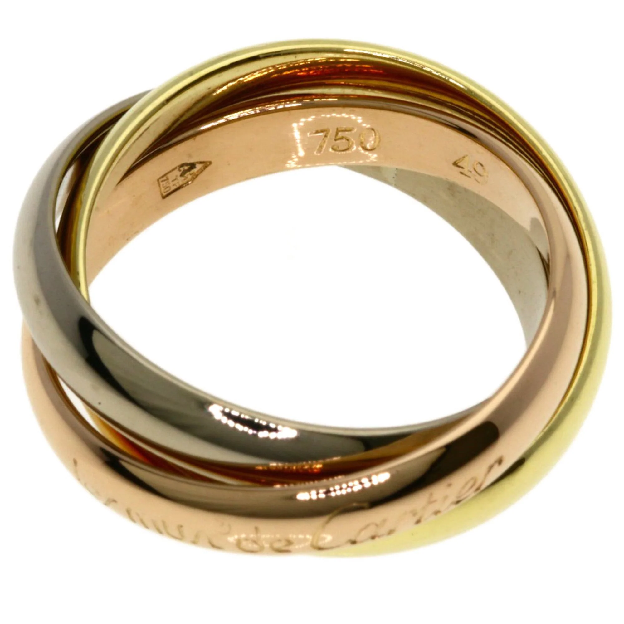 Vendome Louis Cartier Band Ring 18K Tricolor Gold - Image 3