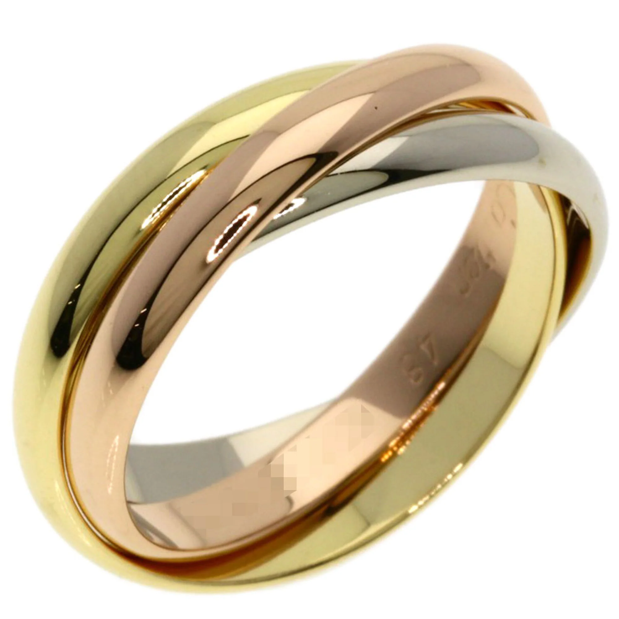 Vendome Louis Cartier Band Ring 18K Tricolor Gold - Image 2