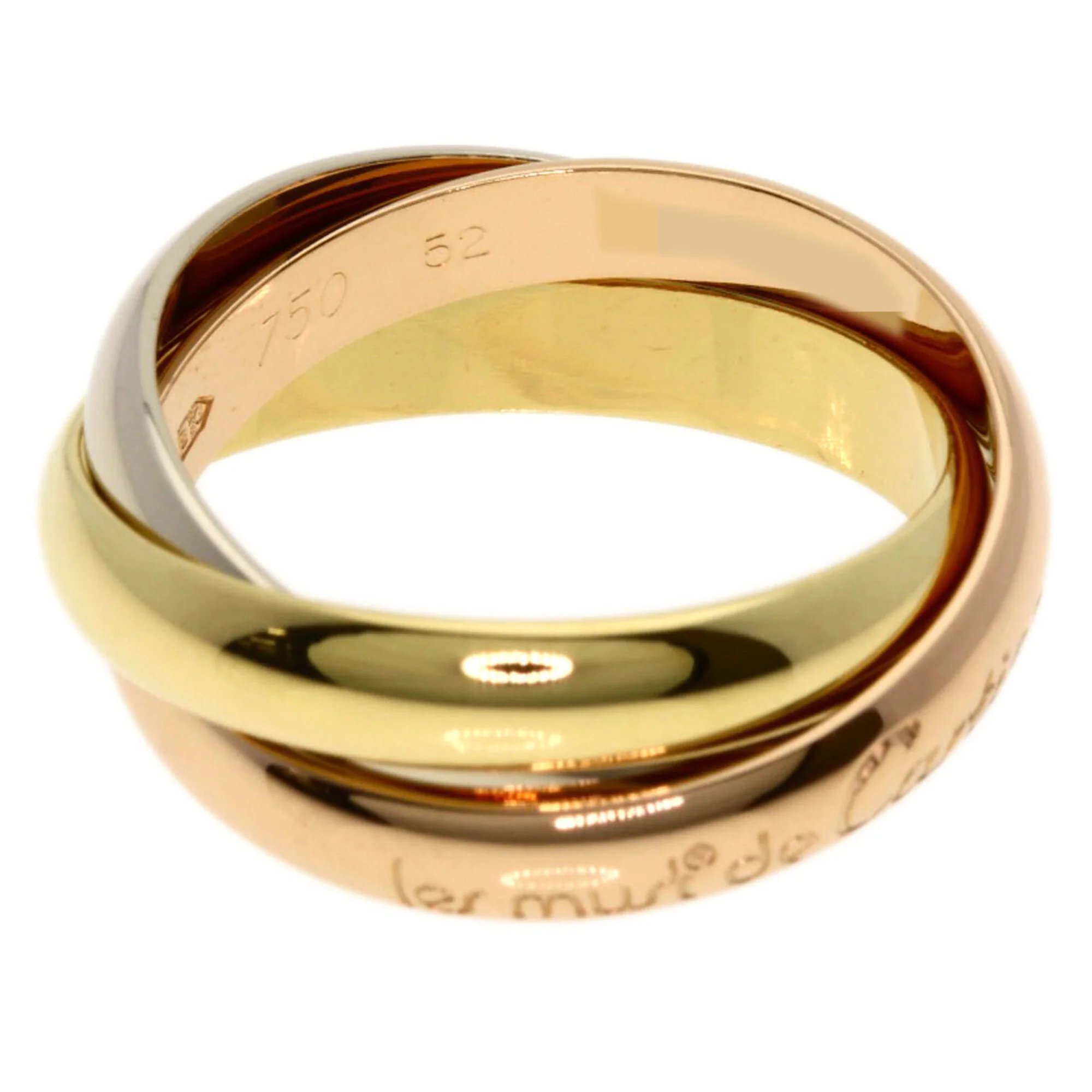 Vendome Louis Cartier Band Ring 18K Tricolor Gold - Image 3