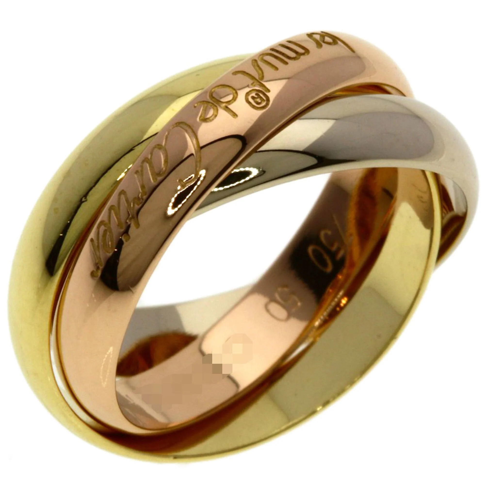 Vendome Louis Cartier Band Ring 18K Tricolor Gold - Image 2