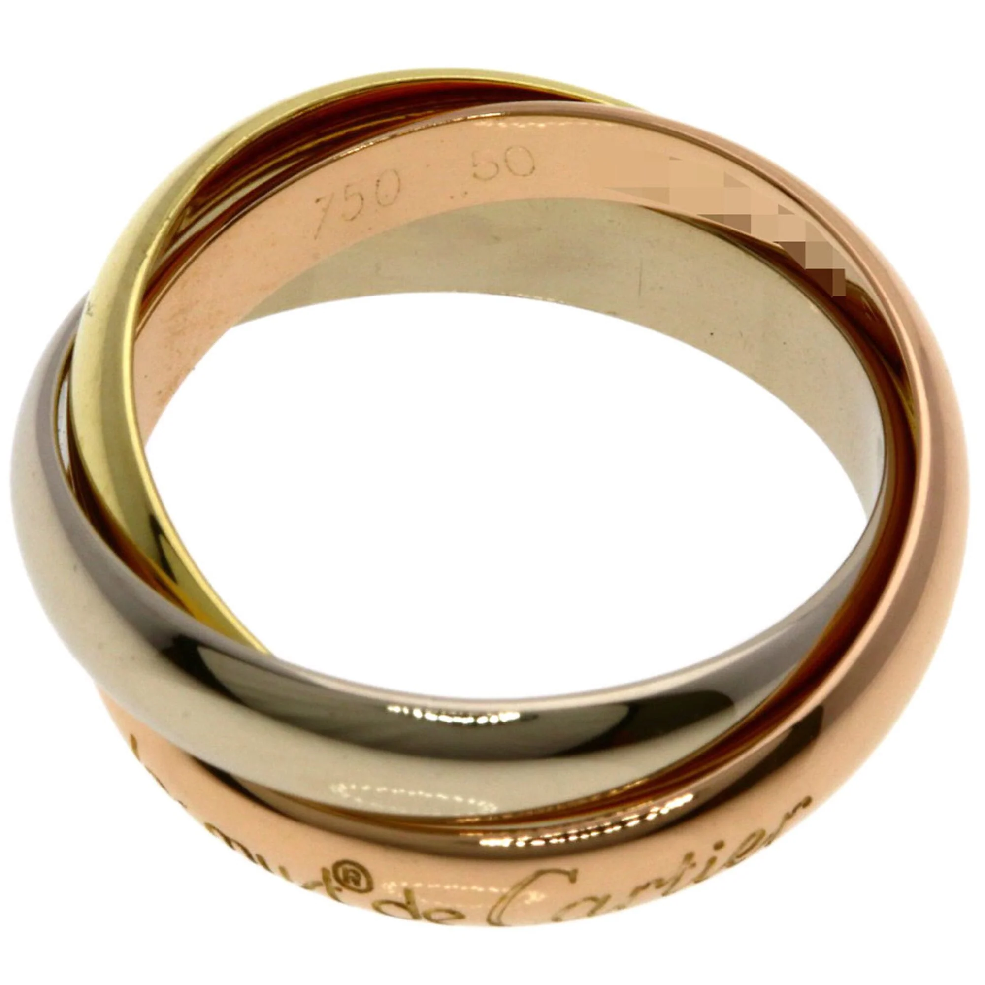 Vendome Louis Cartier Band Ring 18K Tricolor Gold - Image 3