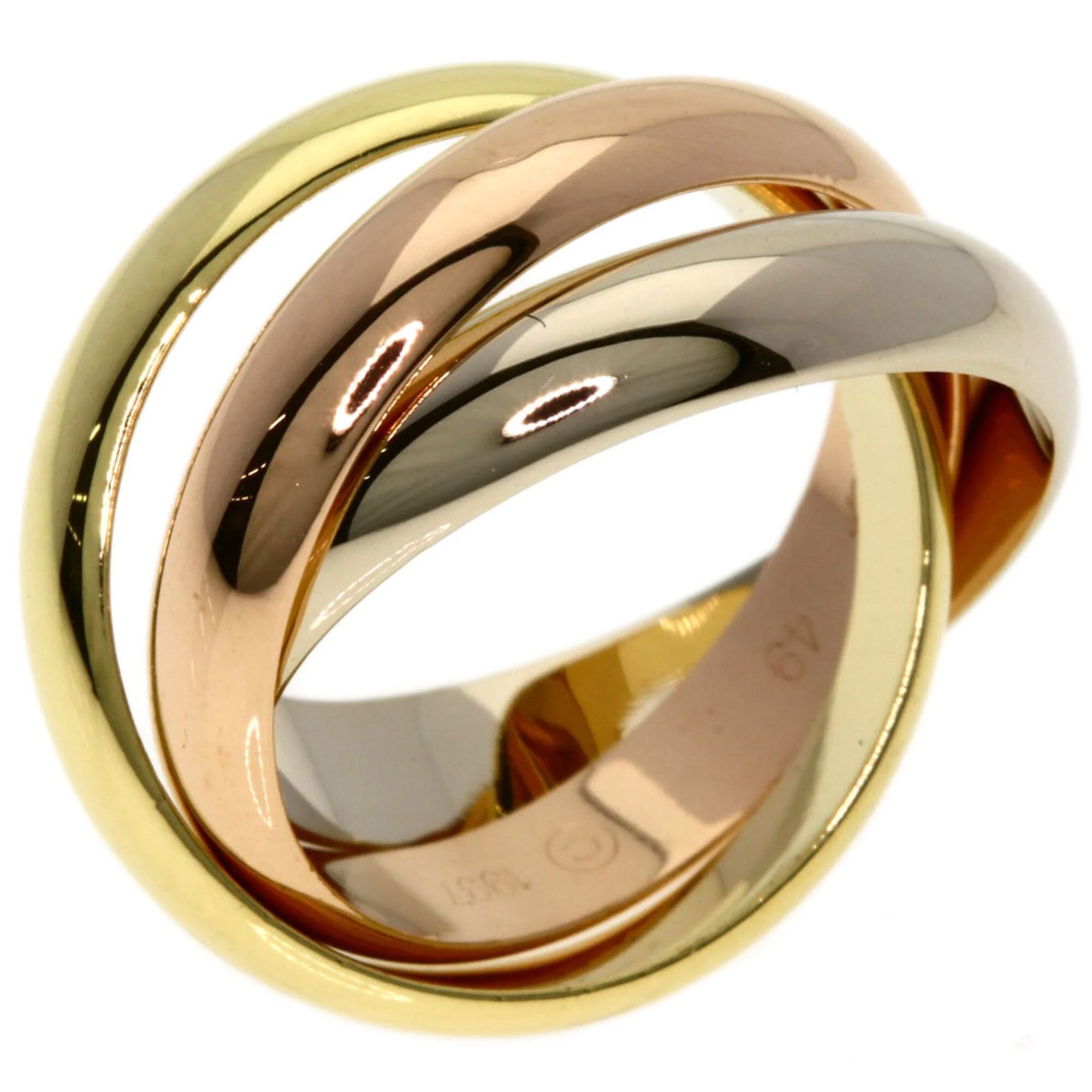 Vendome Louis Cartier Band Ring 18K Tricolor Gold - Image 2