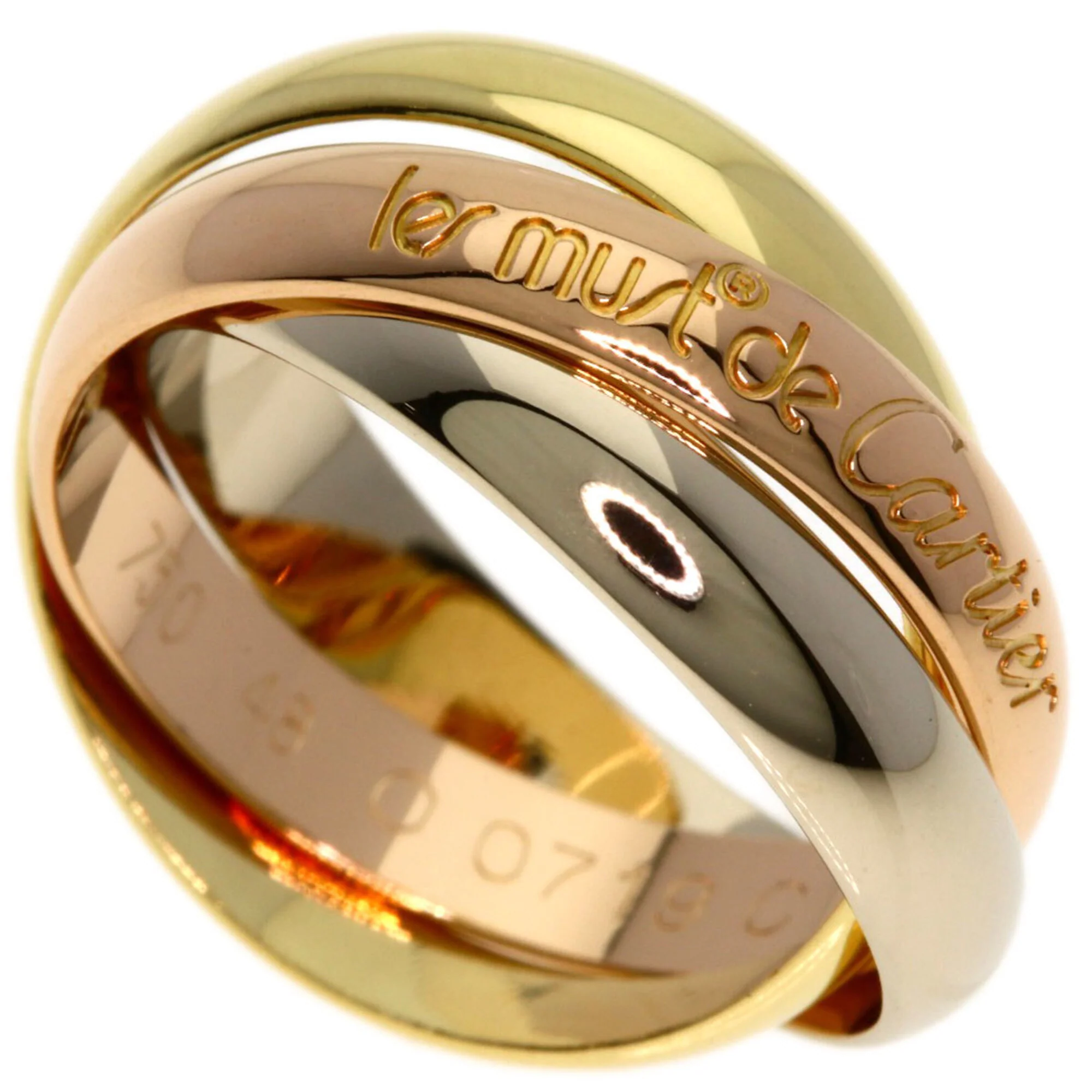 Vendome Louis Cartier Band Ring 18K Tricolor Gold
