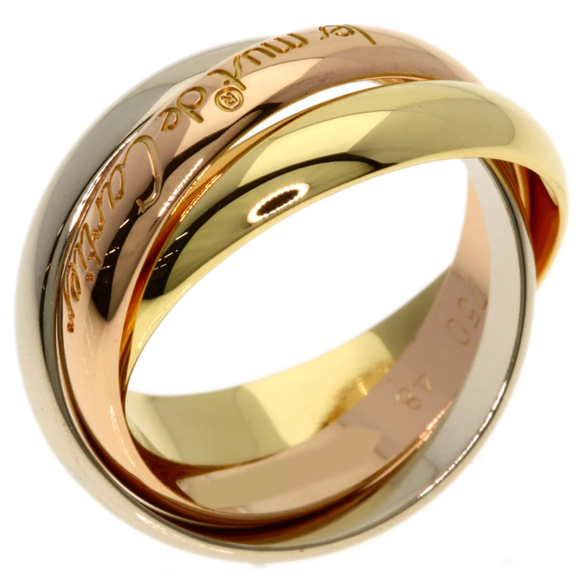 Vendome Louis Cartier Band Ring 18K Tricolor Gold - Image 2