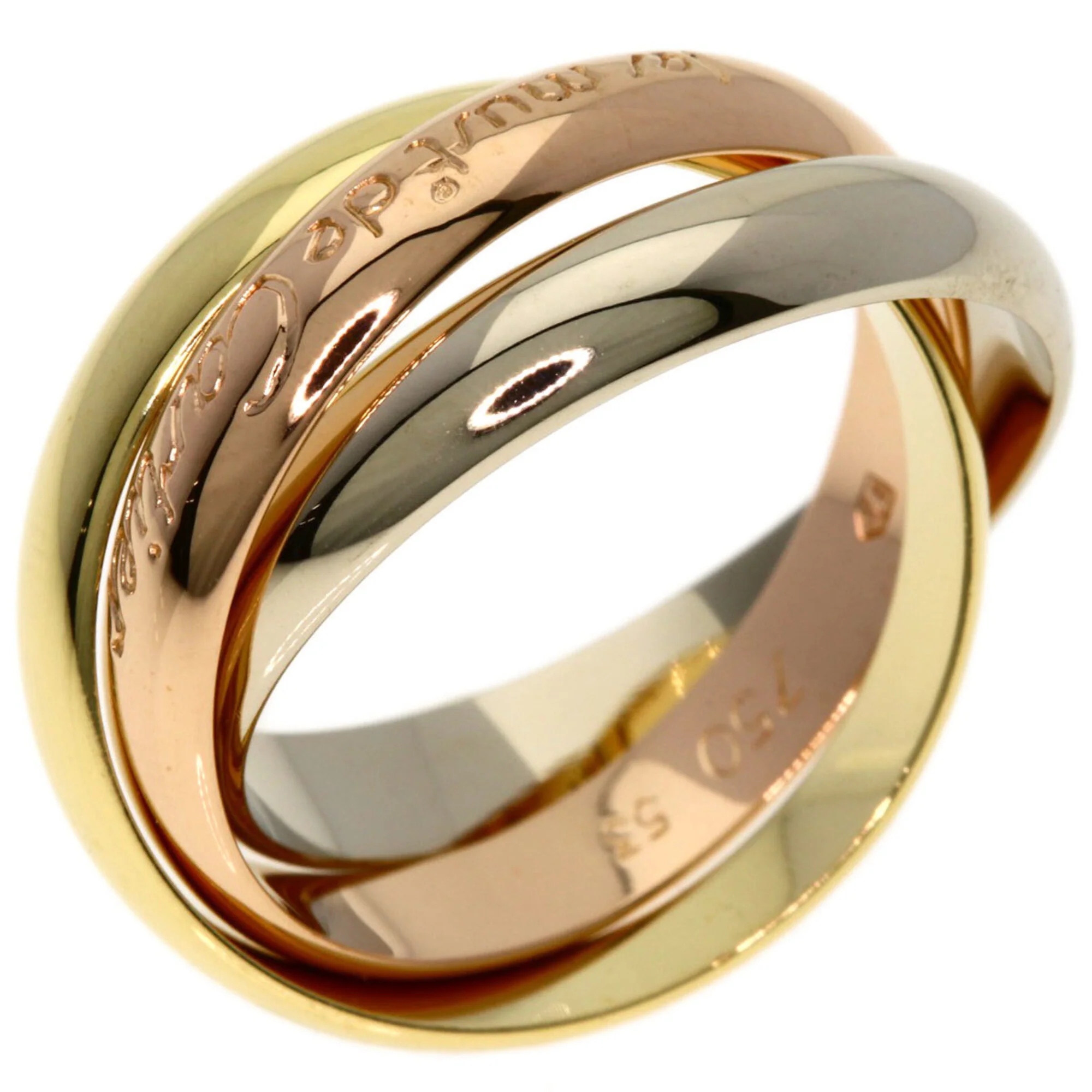 Vendome Louis Cartier Band Ring 18K Tricolor Gold - Image 2