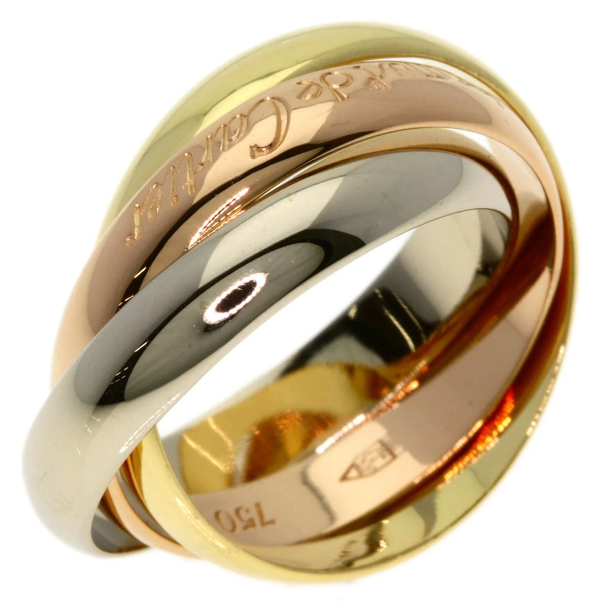 Vendome Louis Cartier Band Ring 18K Tricolor Gold - Image 2