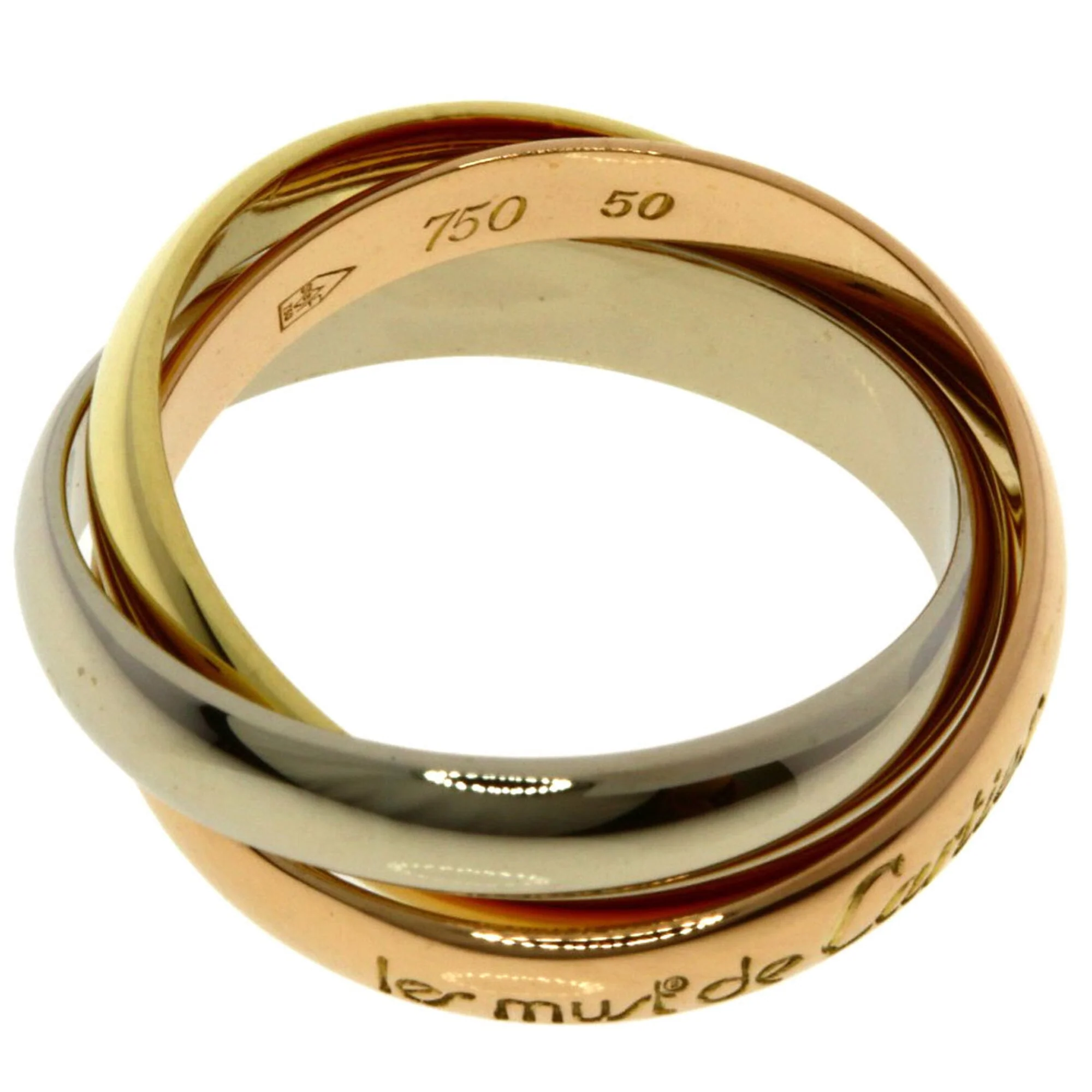 Vendome Louis Cartier Band Ring 18K Tricolor Gold - Image 3