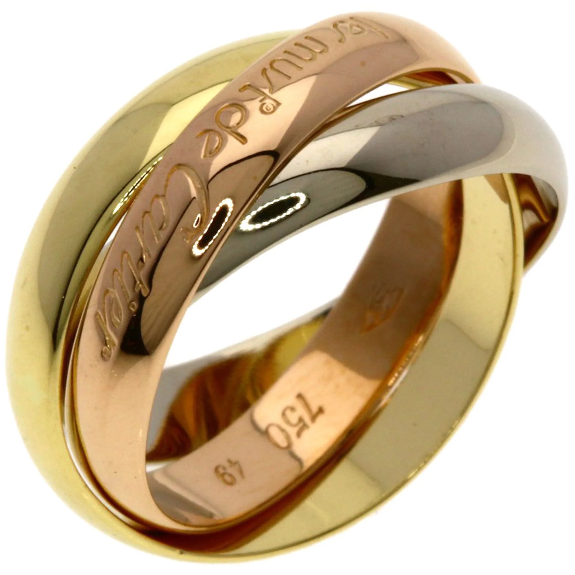 Vendome Louis Cartier Band Ring 18K Tricolor Gold - Image 2