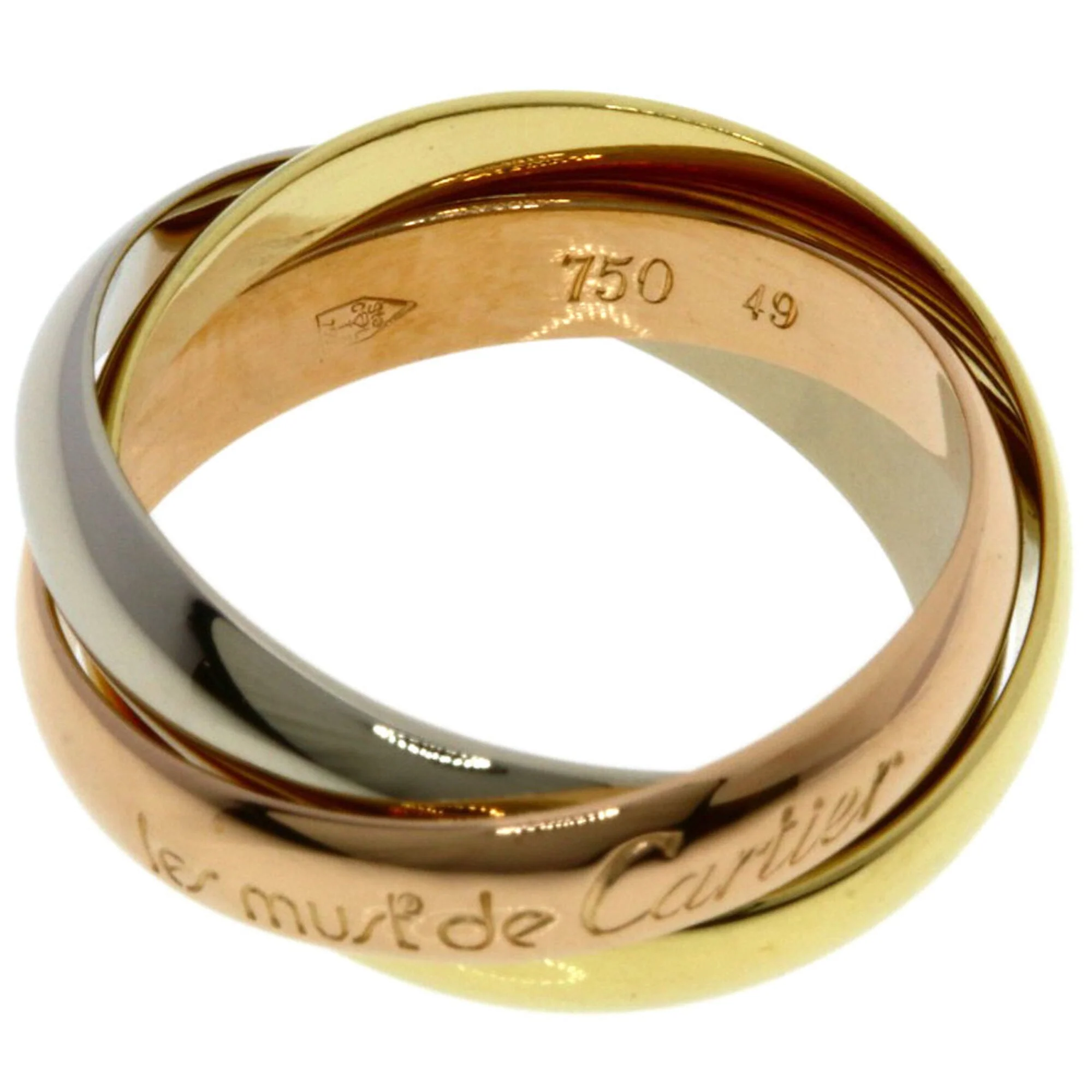 Vendome Louis Cartier Band Ring 18K Tricolor Gold - Image 3