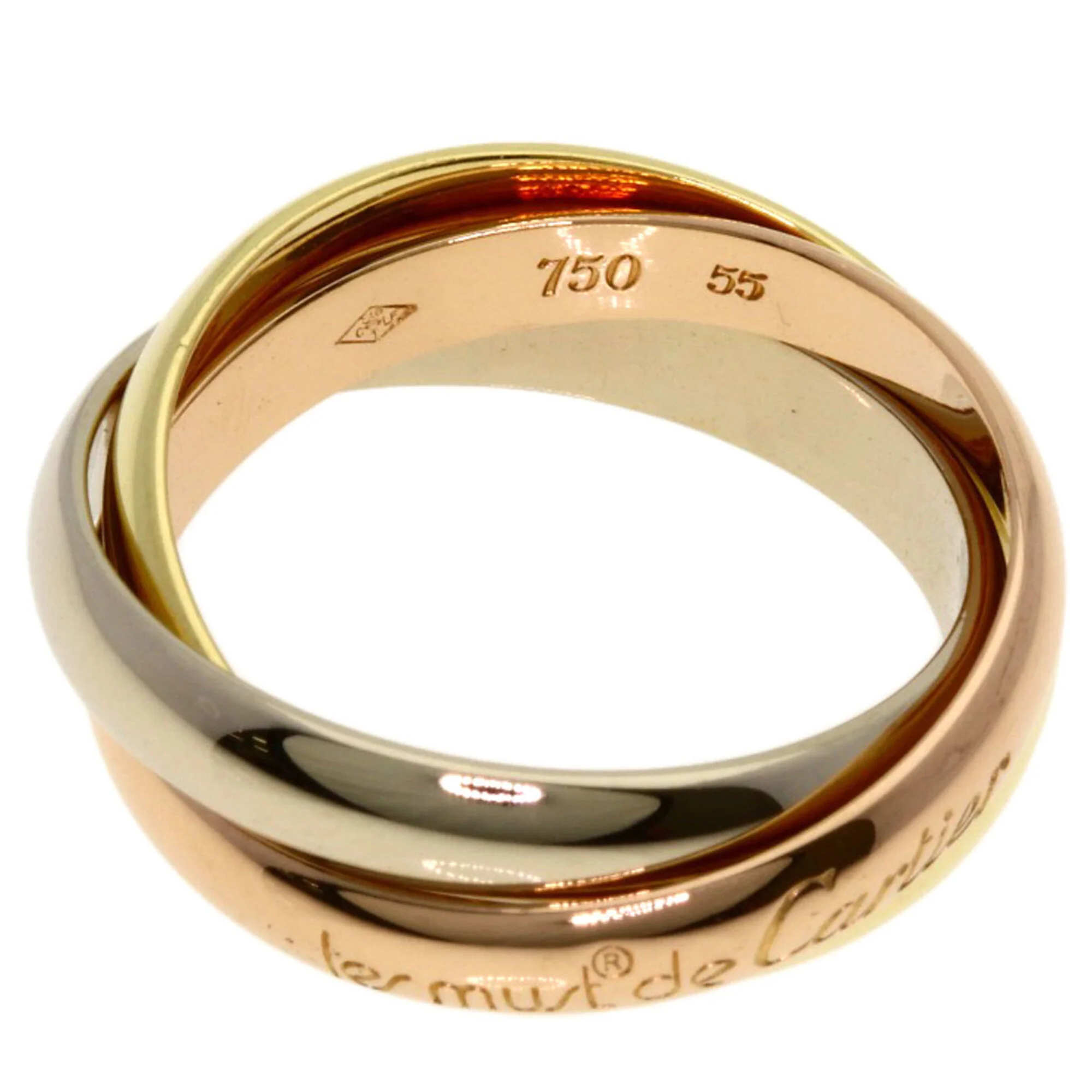 Vendome Louis Cartier Band Ring 18K Tricolor Gold - Image 3