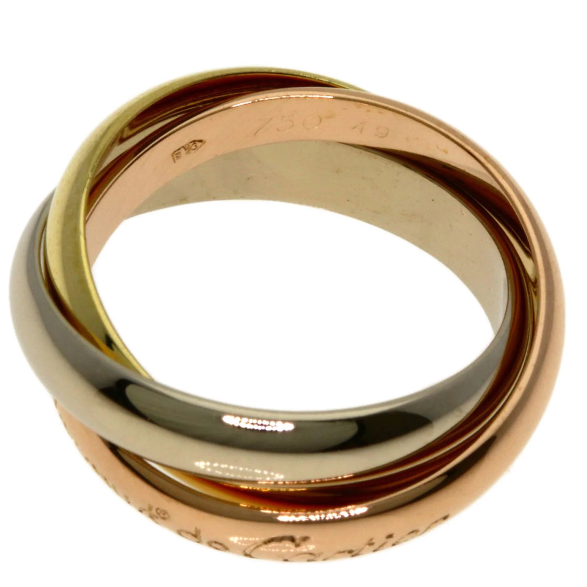 Vendome Louis Cartier Band Ring 18K Tricolor Gold - Image 3