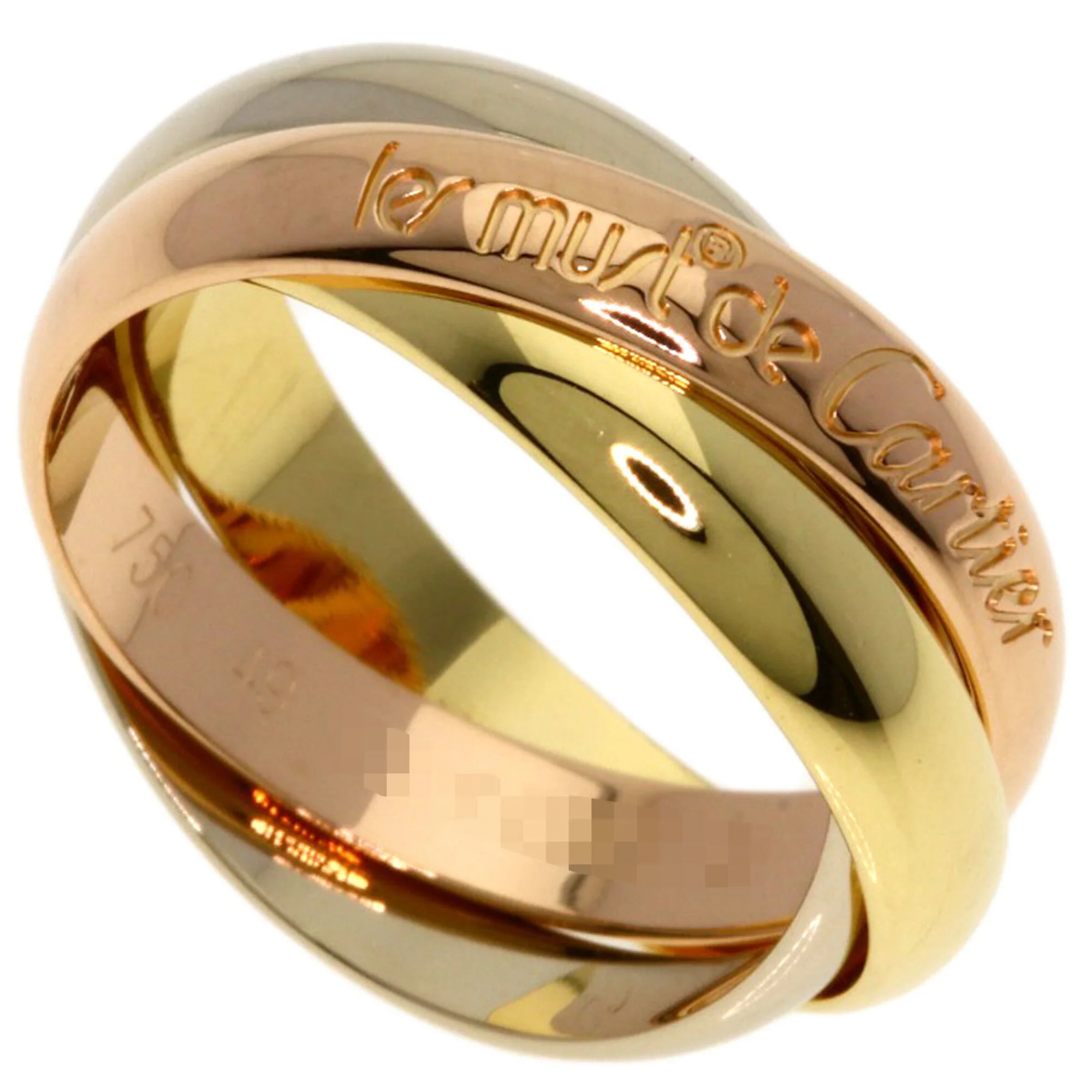 Vendome Louis Cartier Band Ring 18K Tricolor Gold