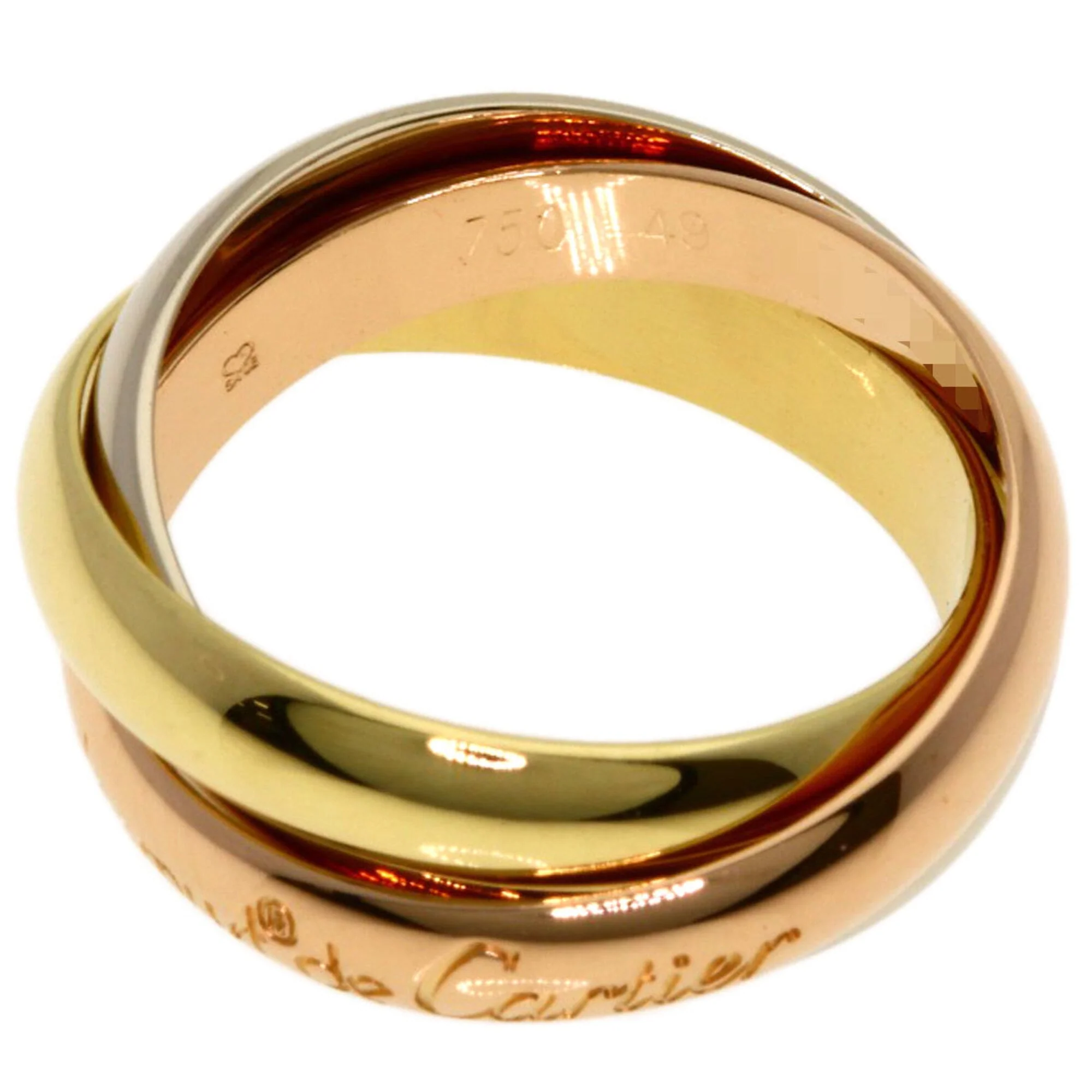 Vendome Louis Cartier Band Ring 18K Tricolor Gold - Image 3