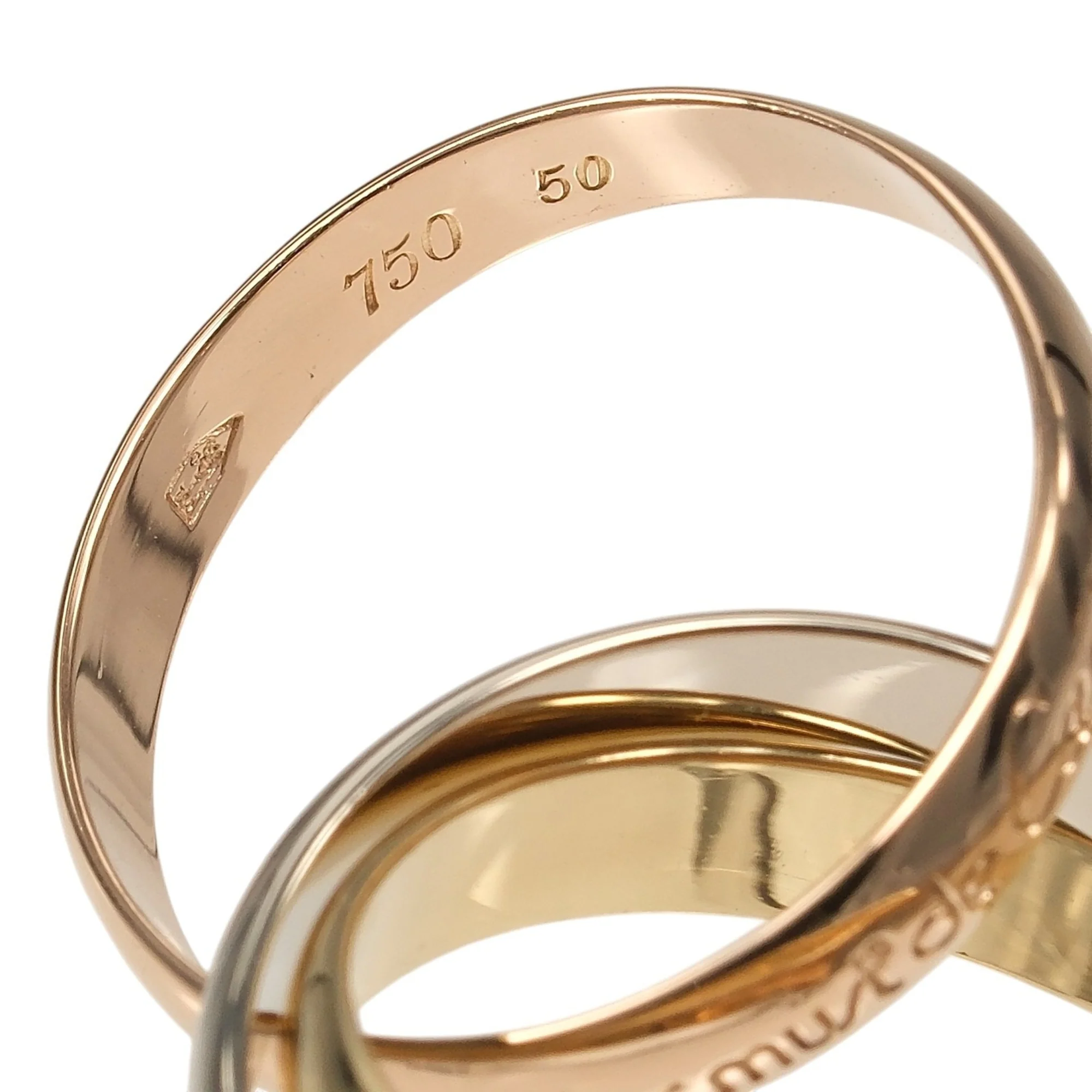 Vendome Louis Cartier Band Ring 18K Tricolor Gold - Image 4