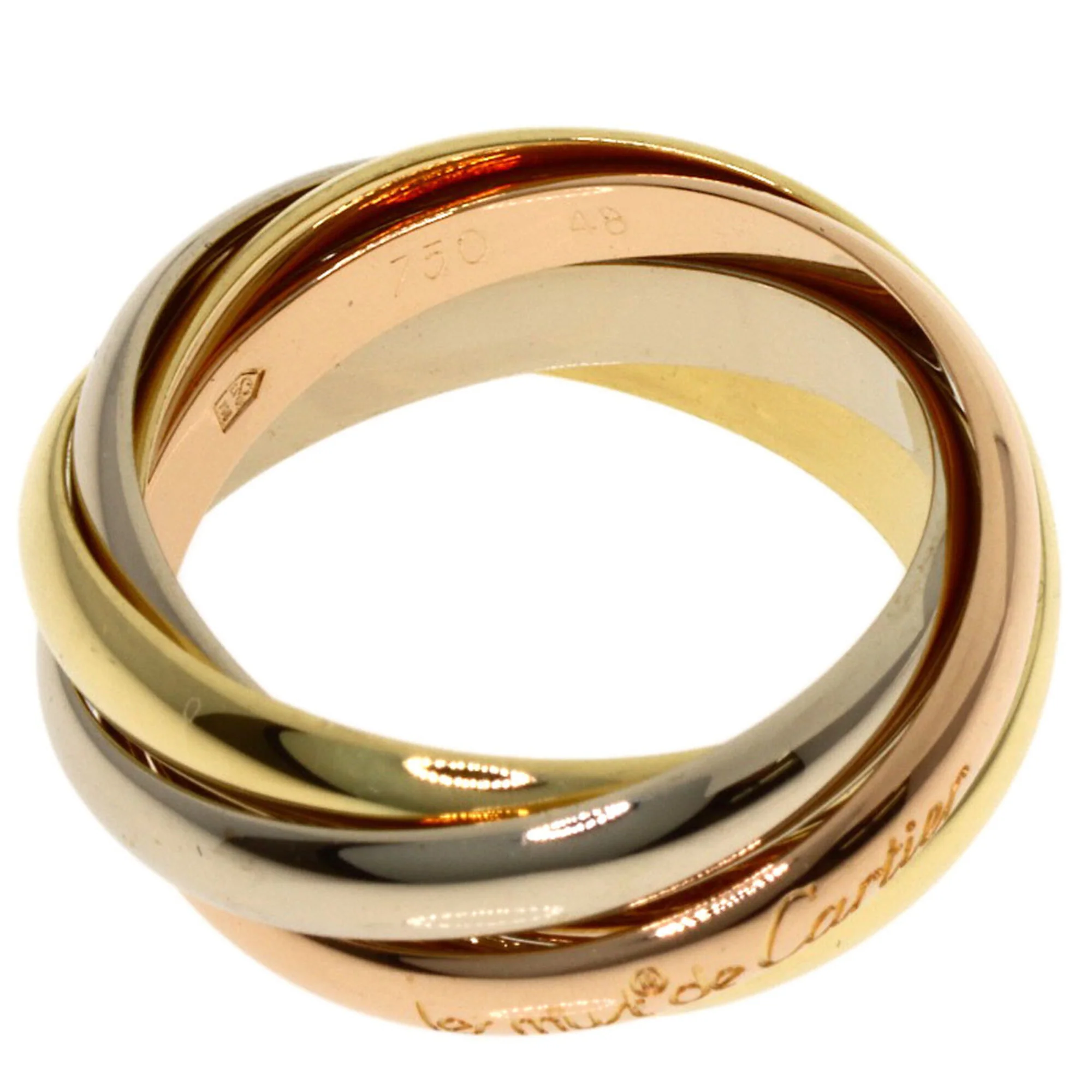 Vendome Louis Cartier Band Ring 18K Tricolor Gold - Image 4