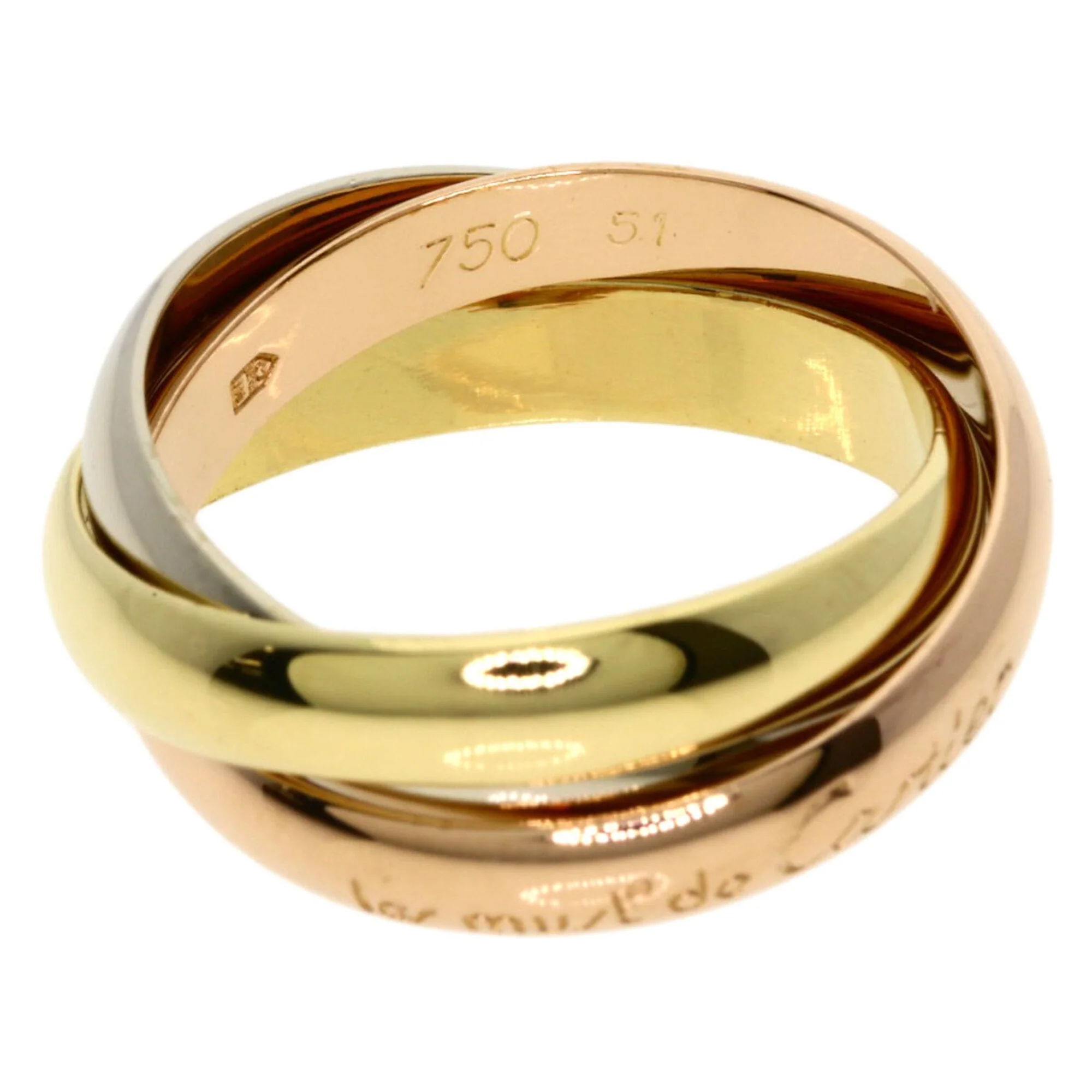 Vendome Louis Cartier Band Ring 18K Tricolor Gold - Image 3