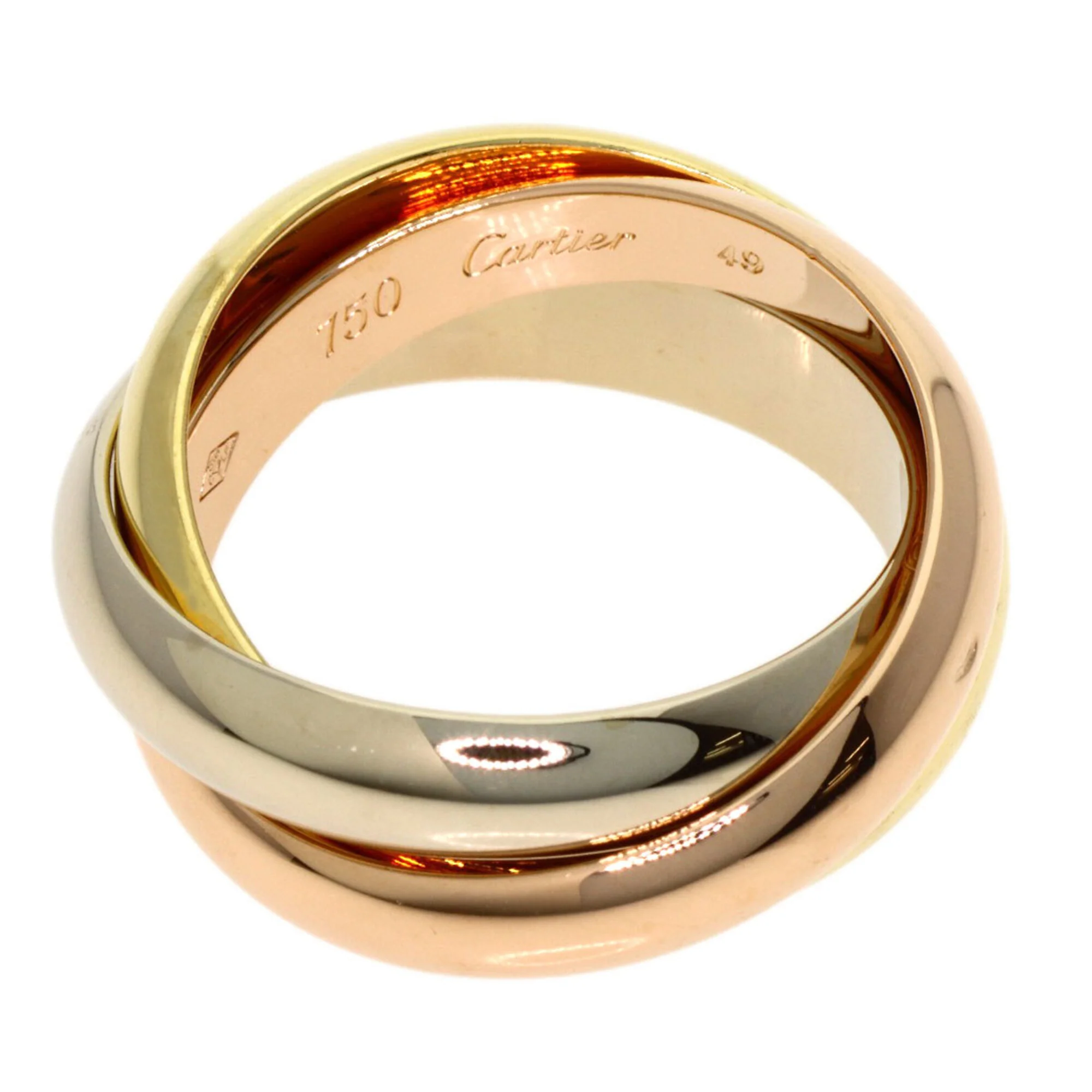Vendome Louis Cartier Band Ring 18K Tricolor Gold - Image 3