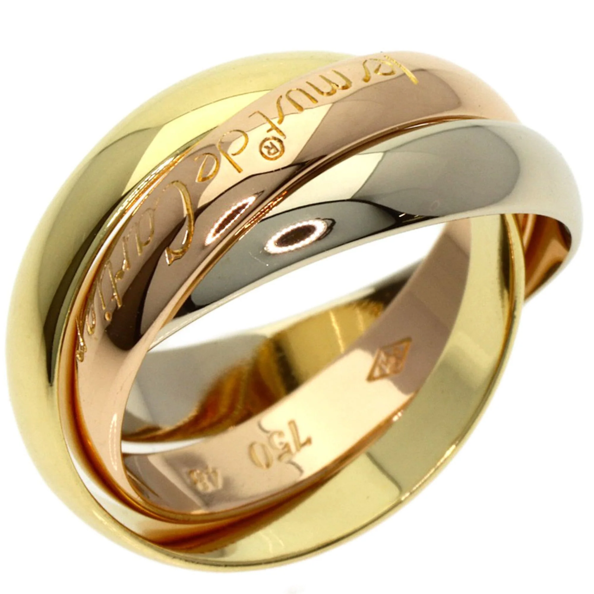 Vendome Louis Cartier Band Ring 18K Tricolor Gold - Image 2