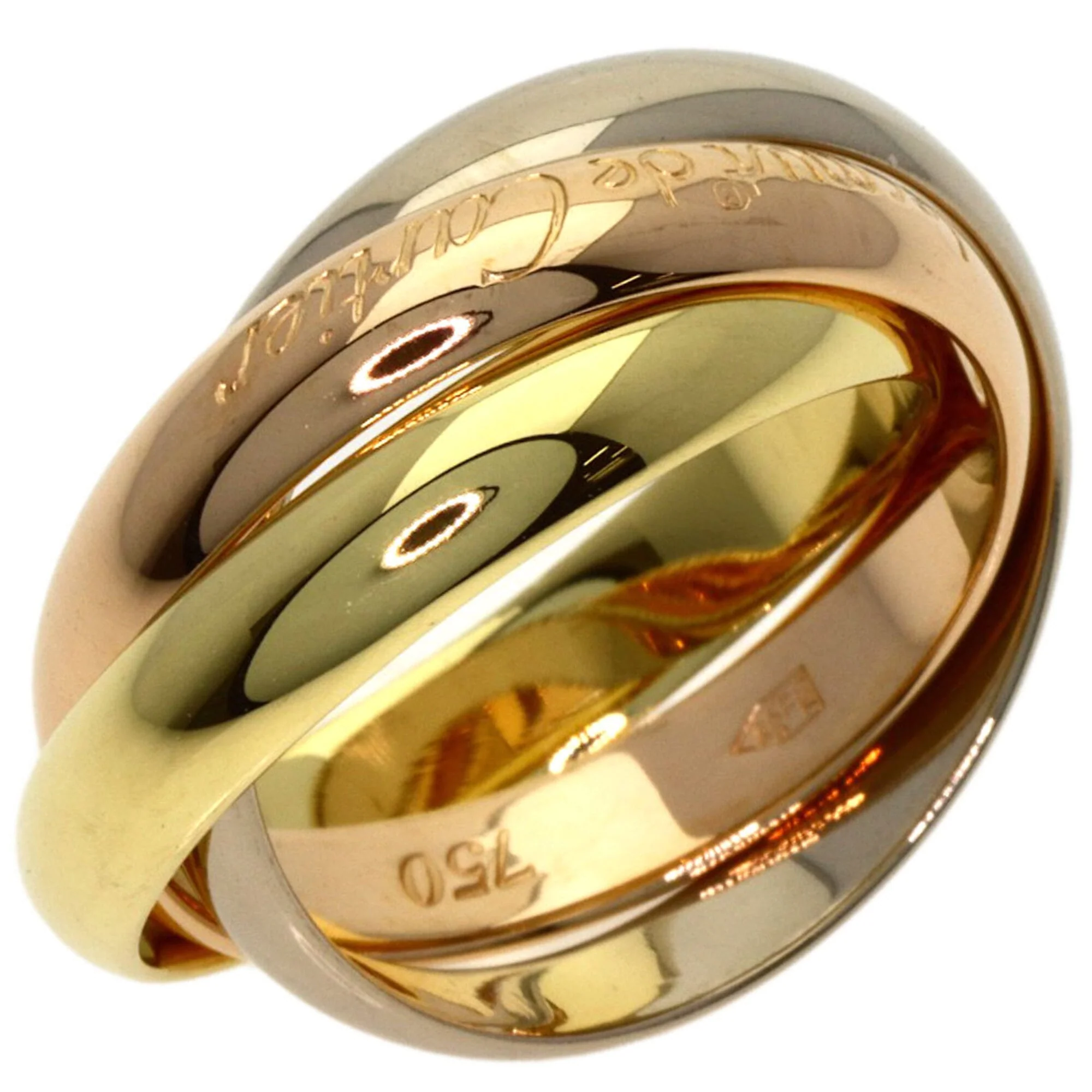 Vendome Louis Cartier Band Ring 18K Tricolor Gold - Image 2