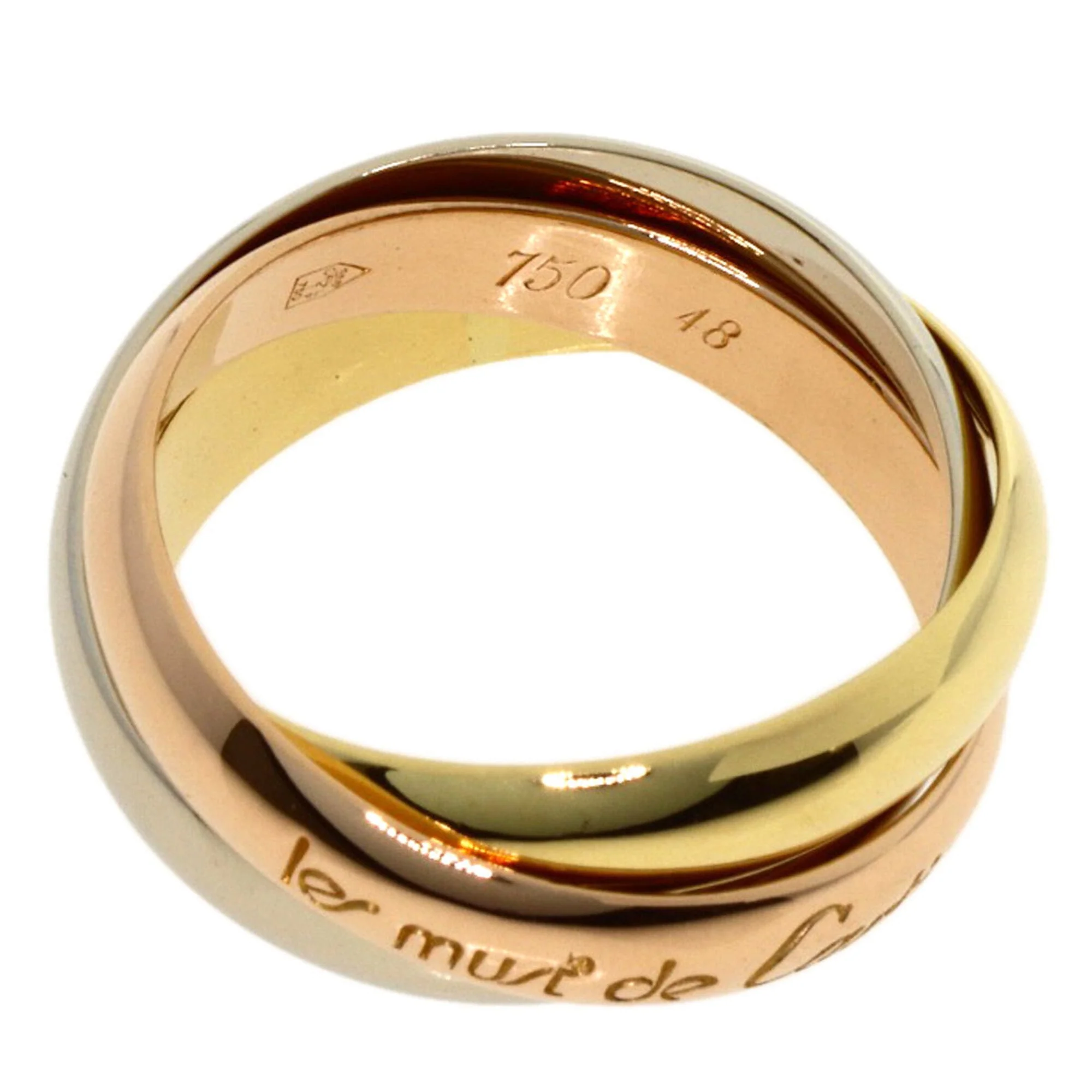 Vendome Louis Cartier Band Ring 18K Tricolor Gold - Image 3
