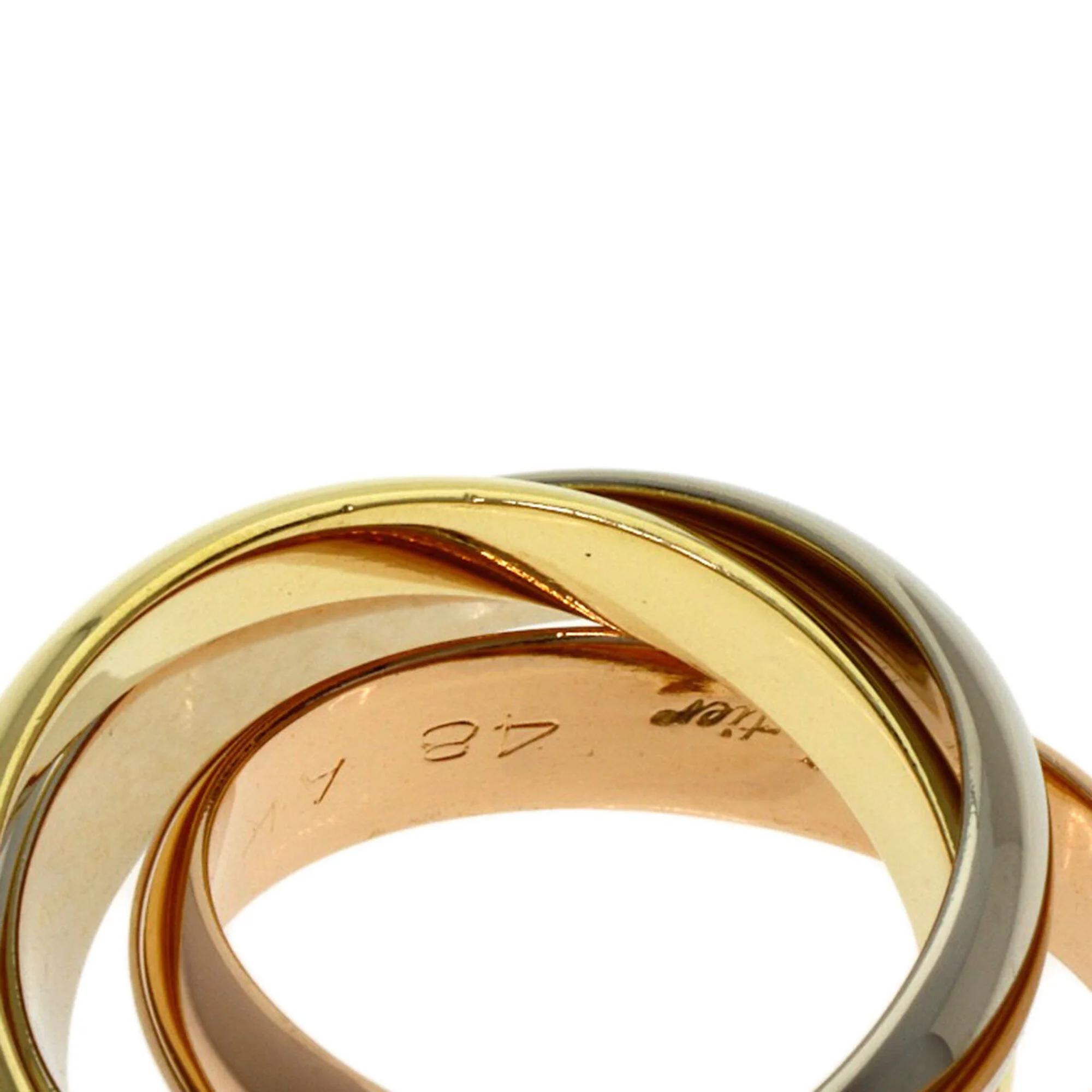 Vendome Louis Cartier Band Ring 18K Tricolor Gold - Image 8