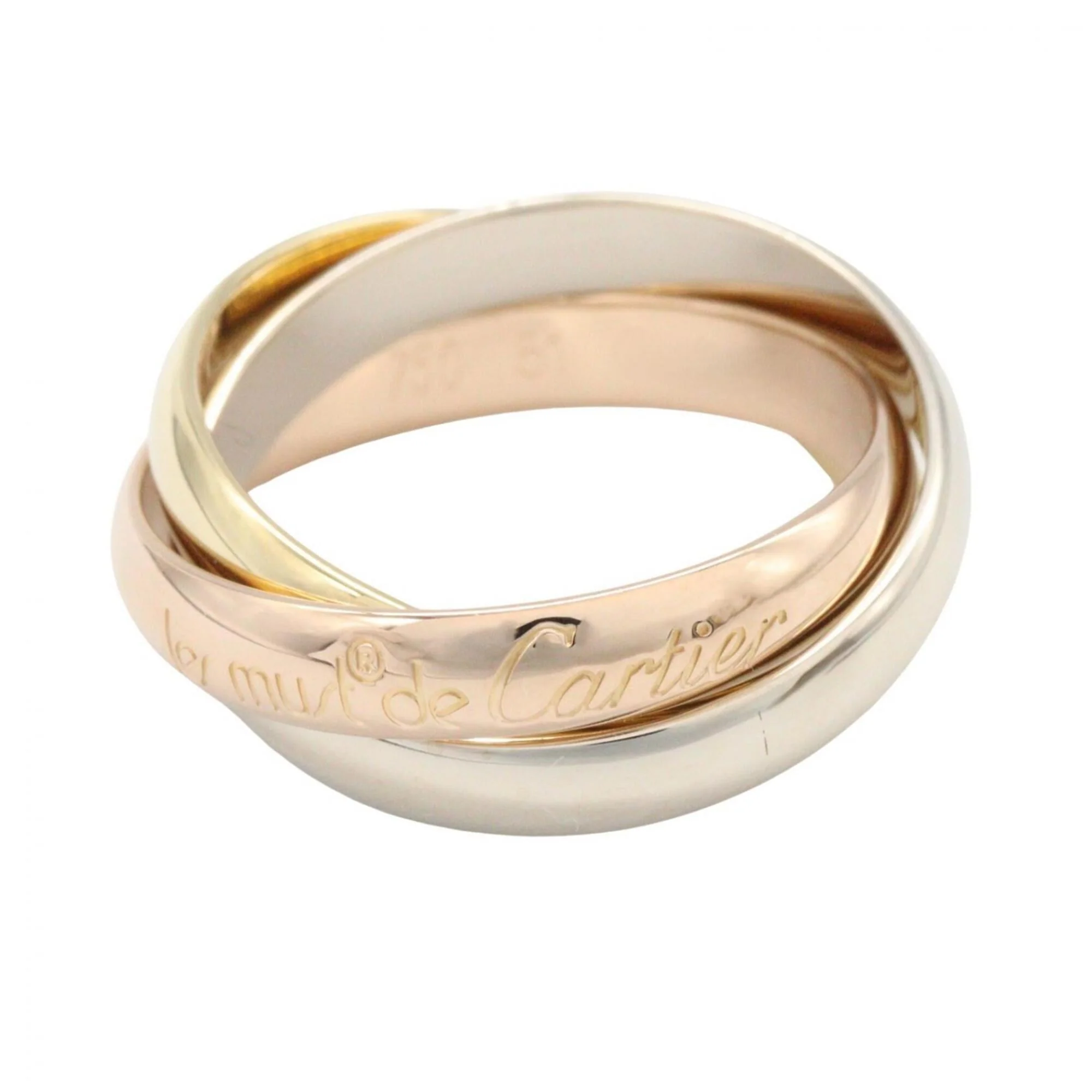Vendome Louis Cartier Band Ring 18K Tricolor Gold