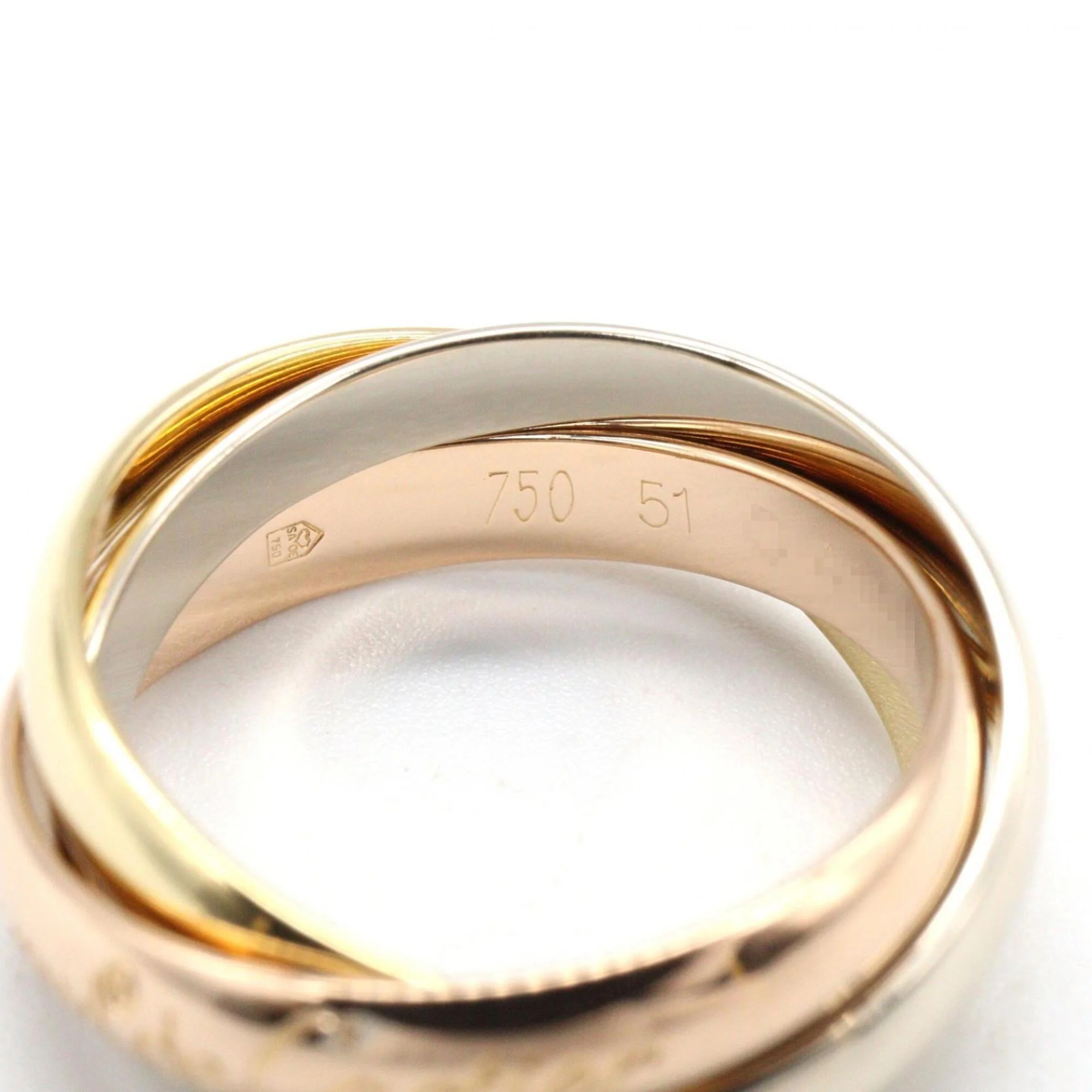 Vendome Louis Cartier Band Ring 18K Tricolor Gold - Image 3