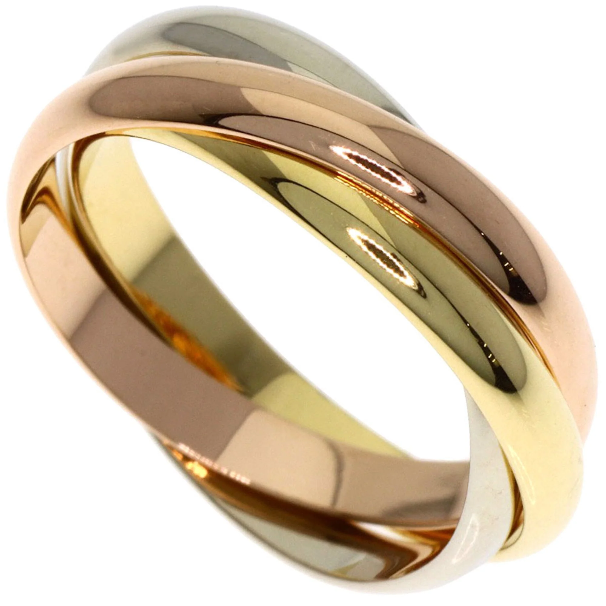 Vendome Louis Cartier Band Ring 18K Tricolor Gold