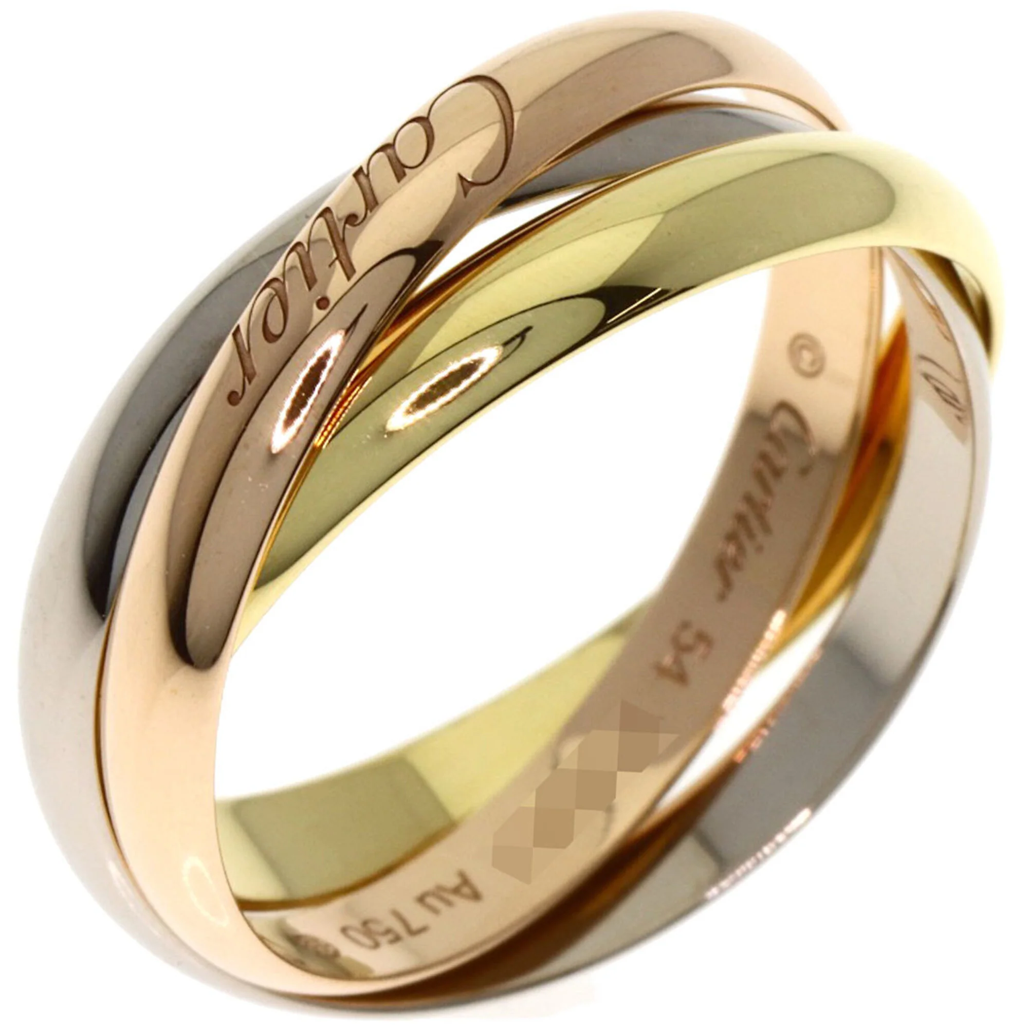 Vendome Louis Cartier Band Ring 18K Tricolor Gold - Image 2