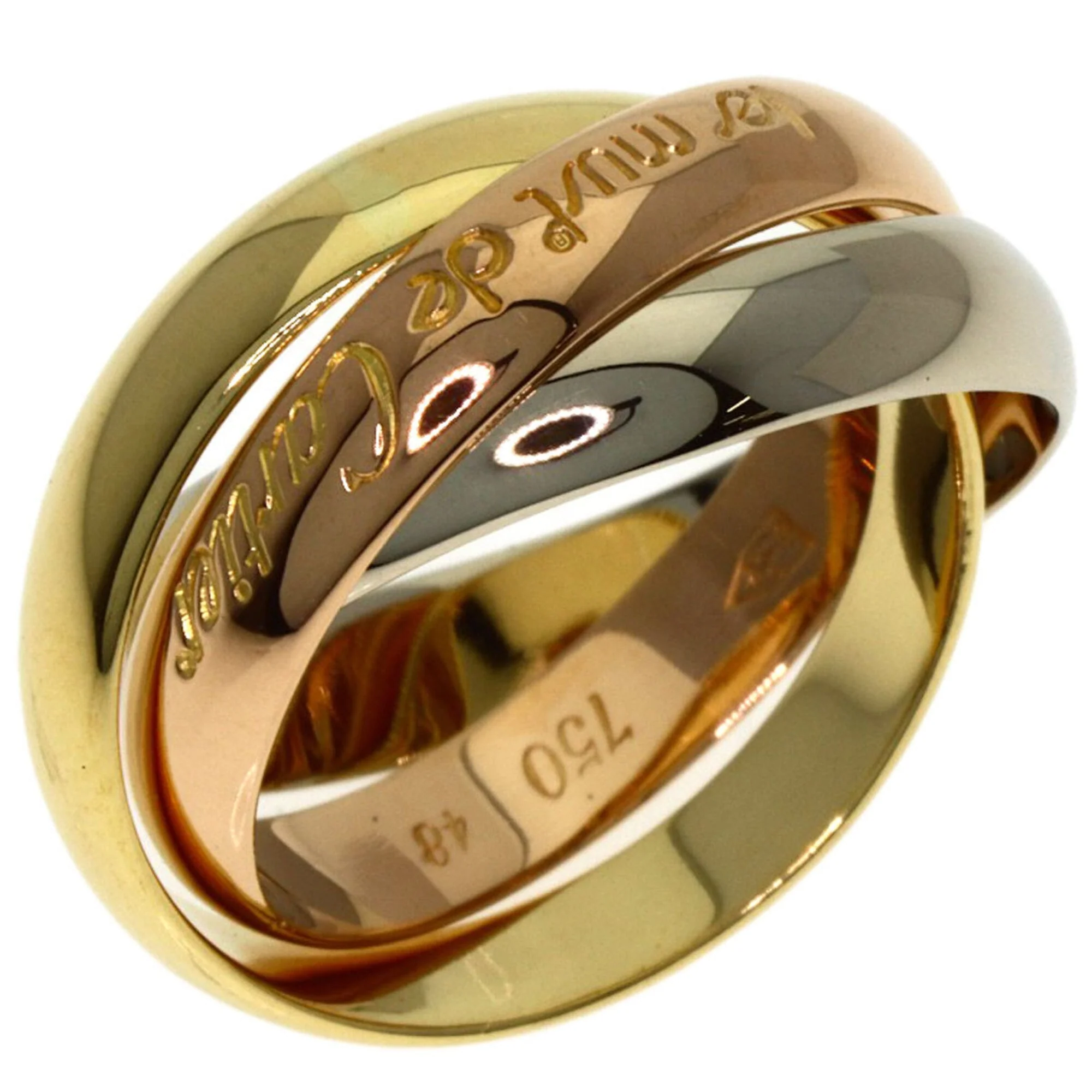 Vendome Louis Cartier Band Ring 18K Tricolor Gold - Image 2
