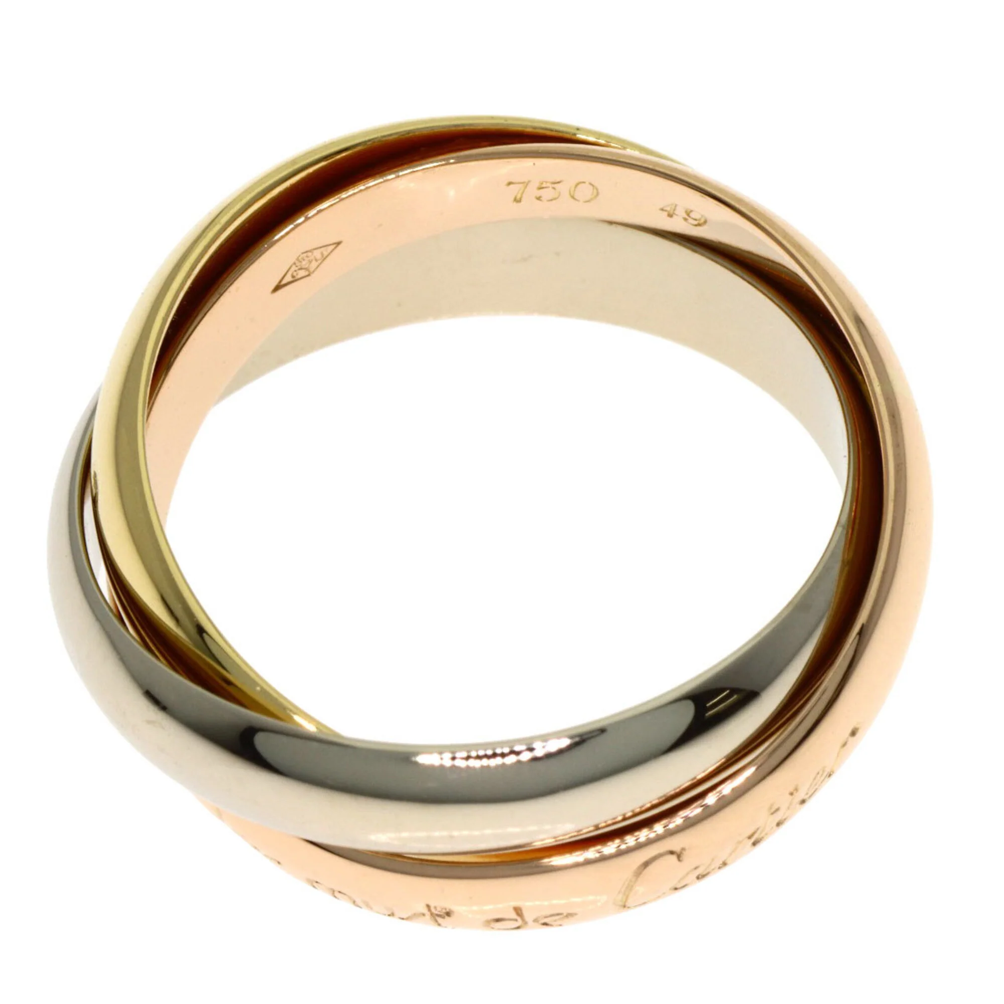 Vendome Louis Cartier Band Ring 18K Tricolor Gold - Image 3