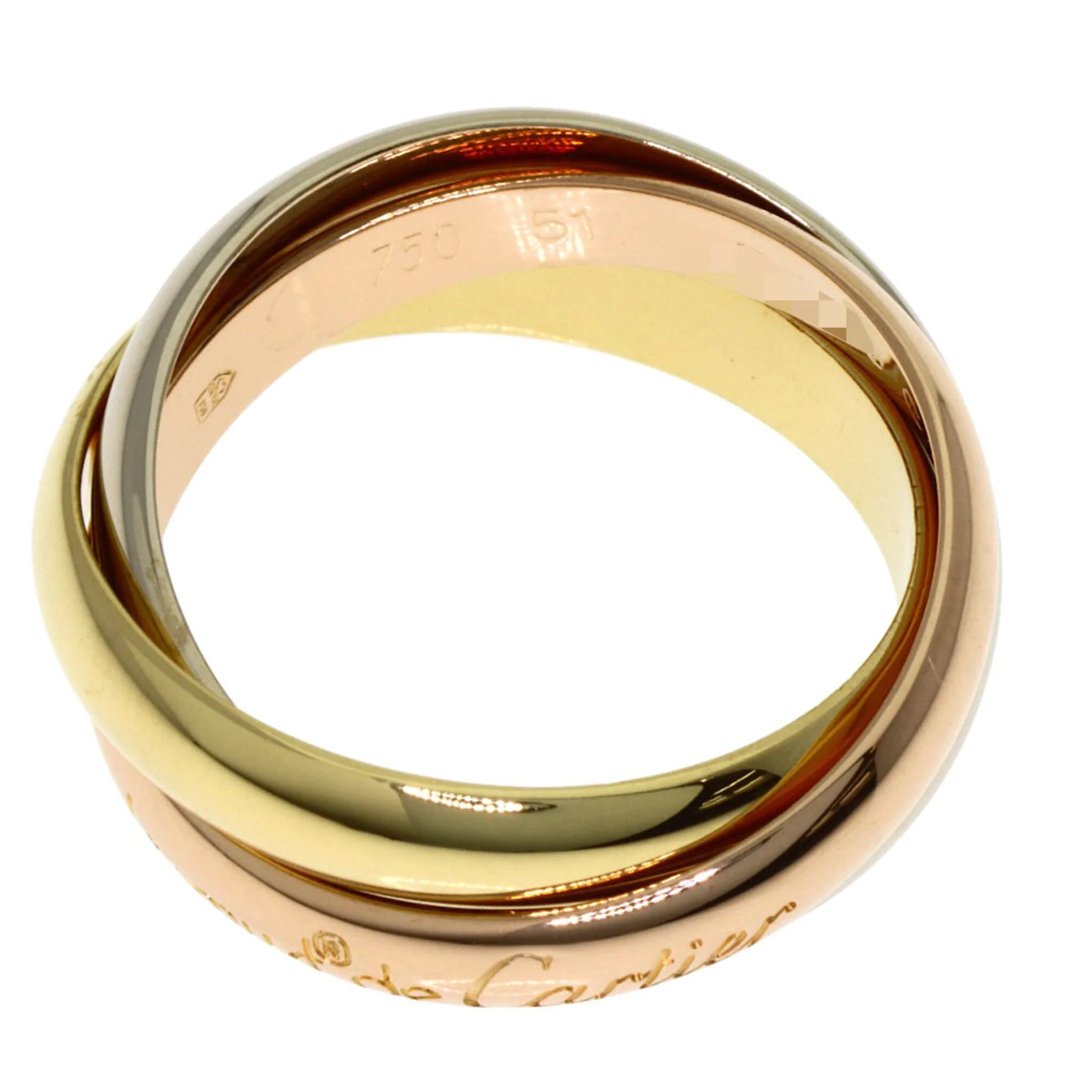 Vendome Louis Cartier Band Ring 18K Tricolor Gold - Image 3