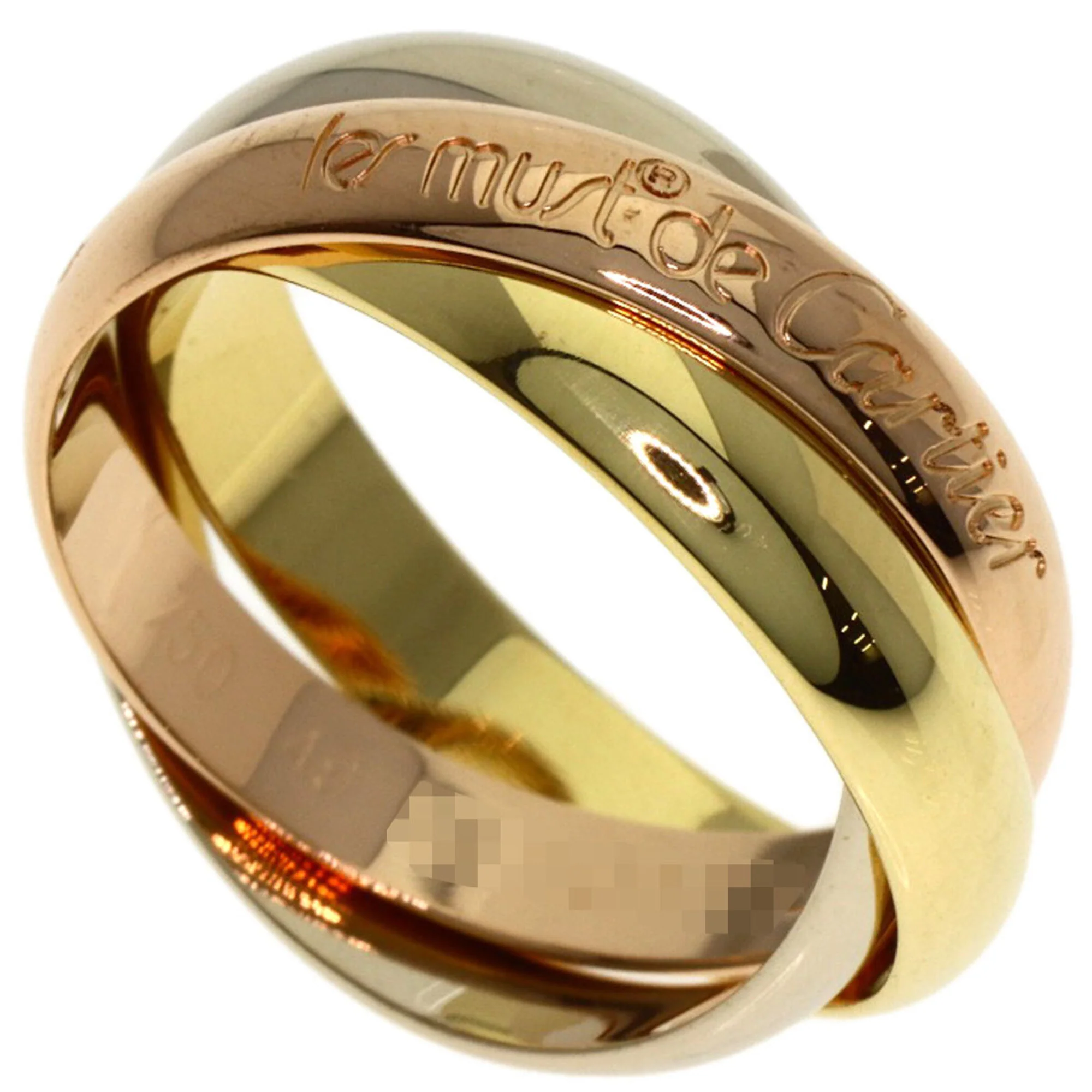 Vendome Louis Cartier Band Ring 18K Tricolor Gold