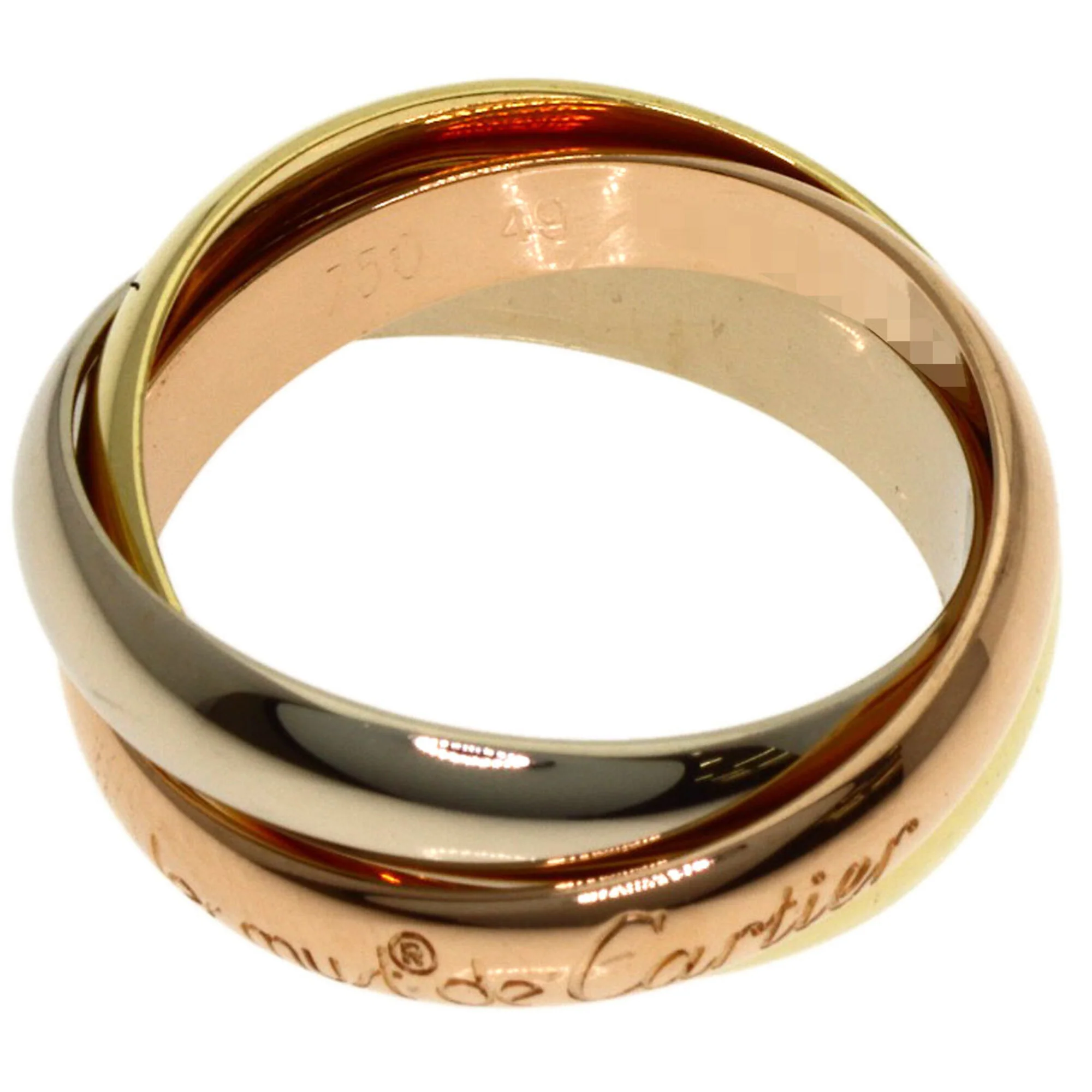 Vendome Louis Cartier Band Ring 18K Tricolor Gold - Image 3