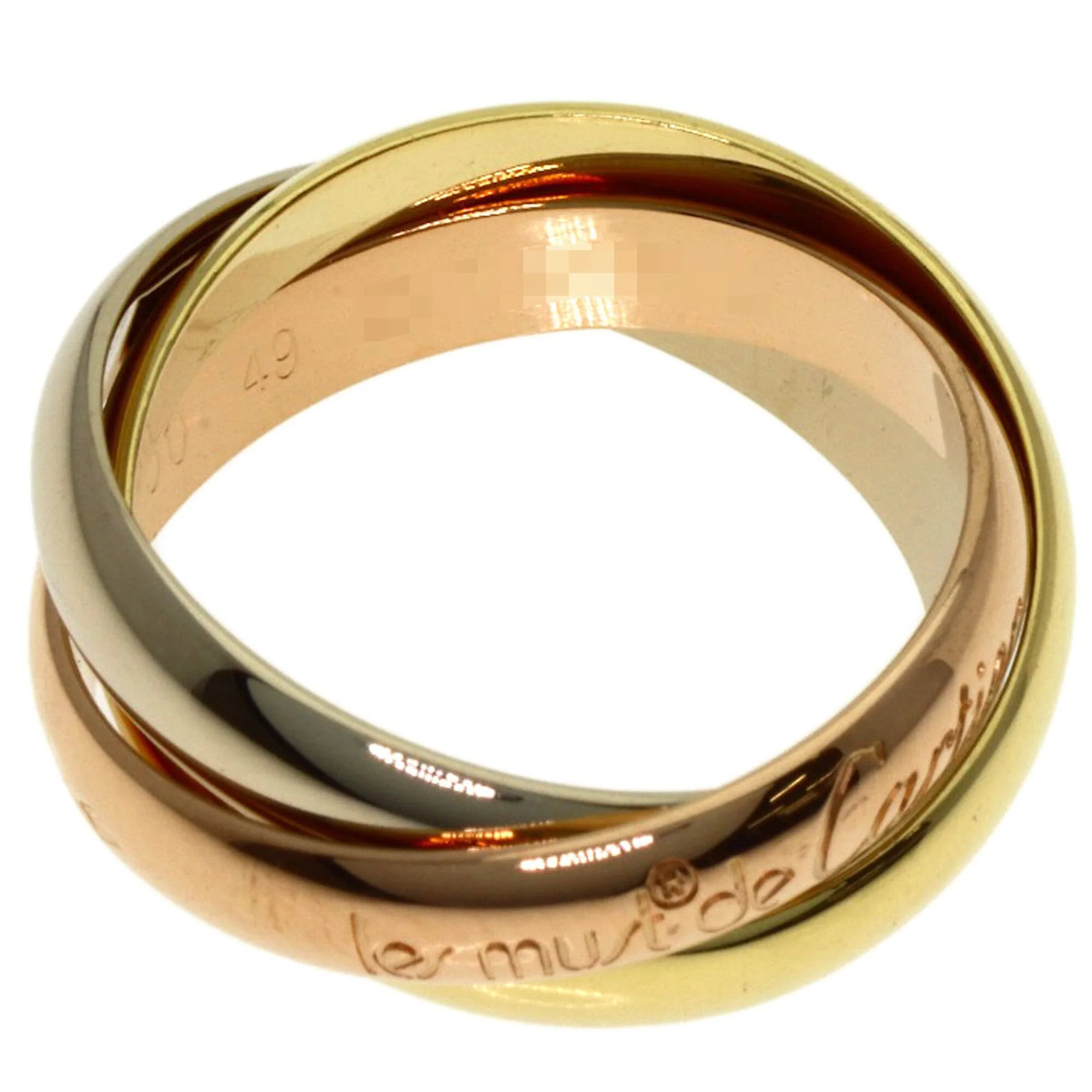 Vendome Louis Cartier Band Ring 18K Tricolor Gold - Image 4