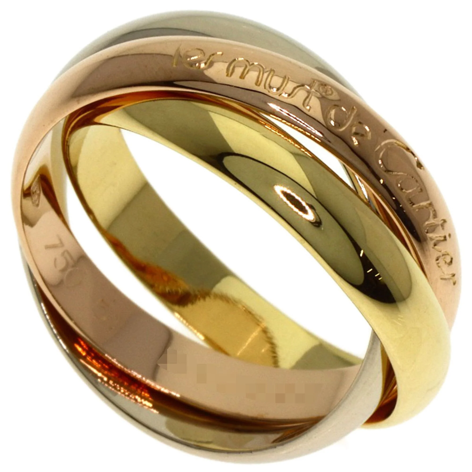 Vendome Louis Cartier Band Ring 18K Tricolor Gold
