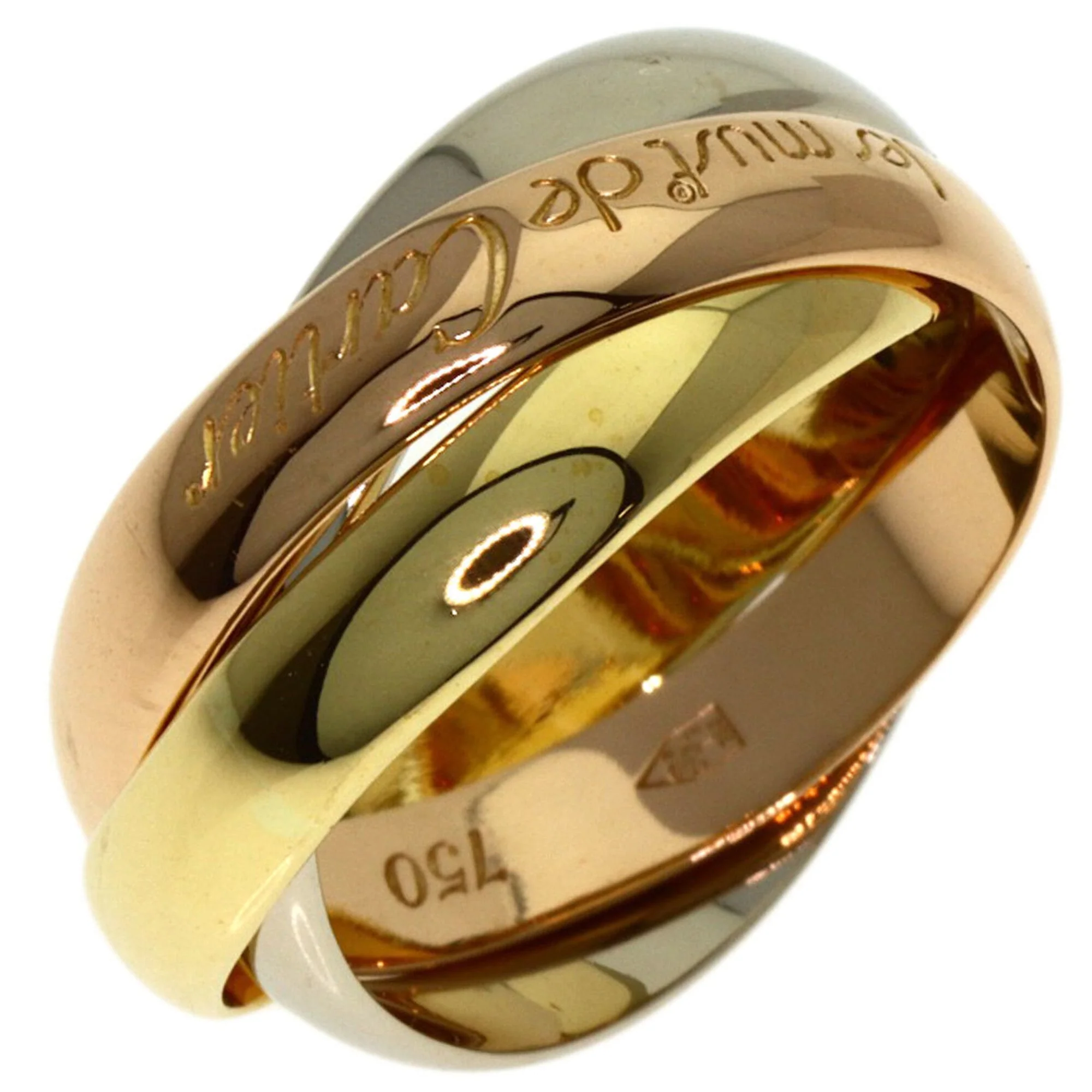 Vendome Louis Cartier Band Ring 18K Tricolor Gold - Image 2
