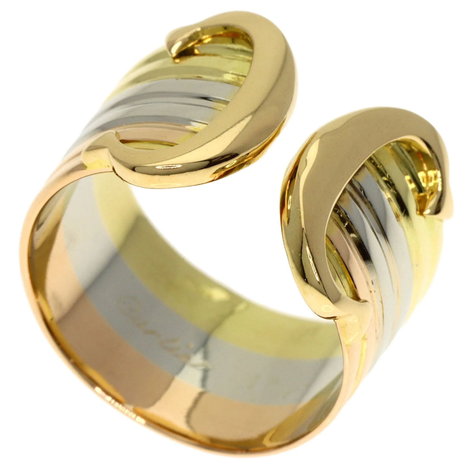 Vendome Louis Cartier Band Ring 18K Tricolor Gold
