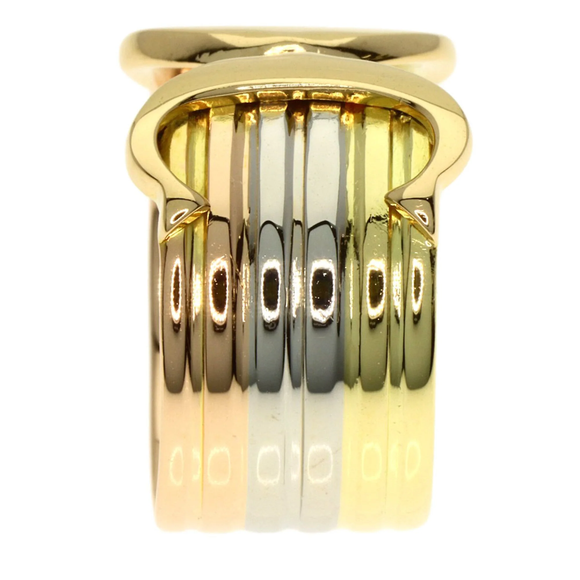 Vendome Louis Cartier Band Ring 18K Tricolor Gold - Image 3