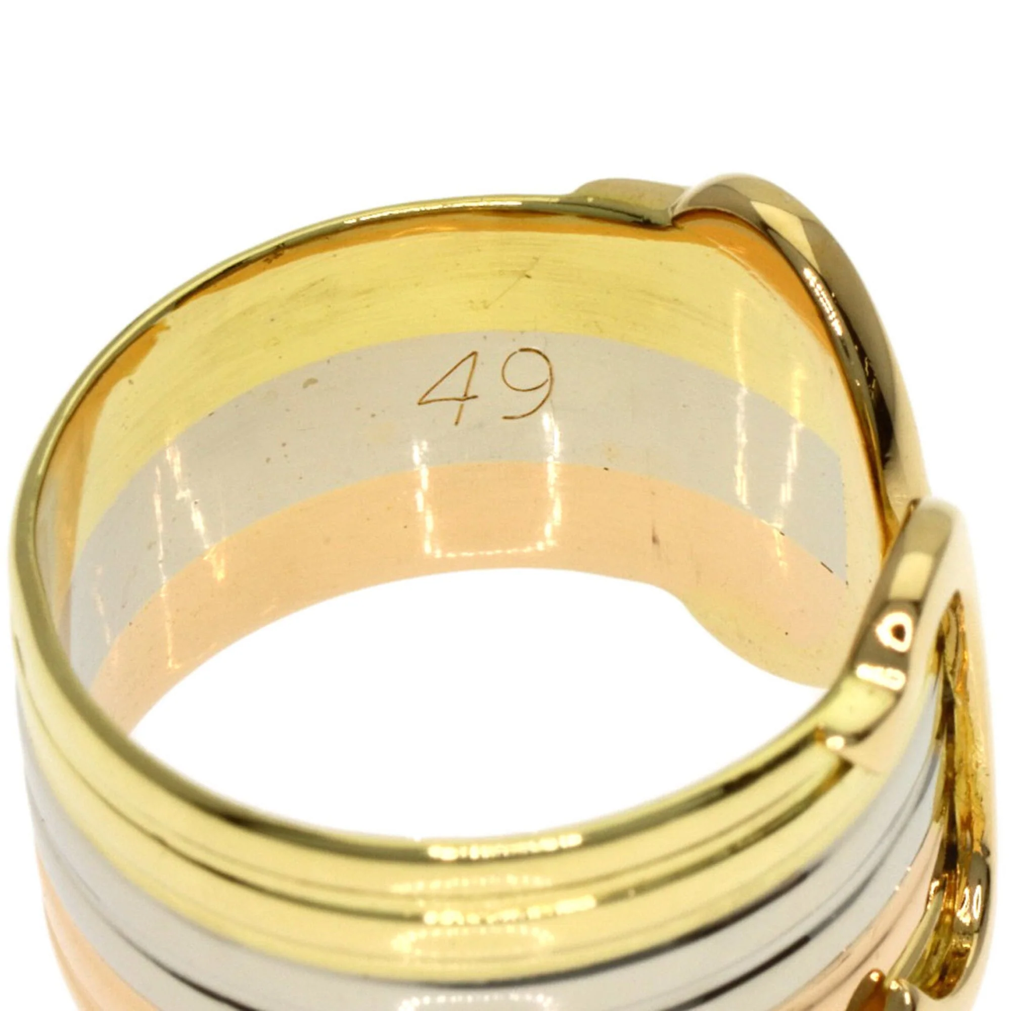 Vendome Louis Cartier Band Ring 18K Tricolor Gold - Image 5