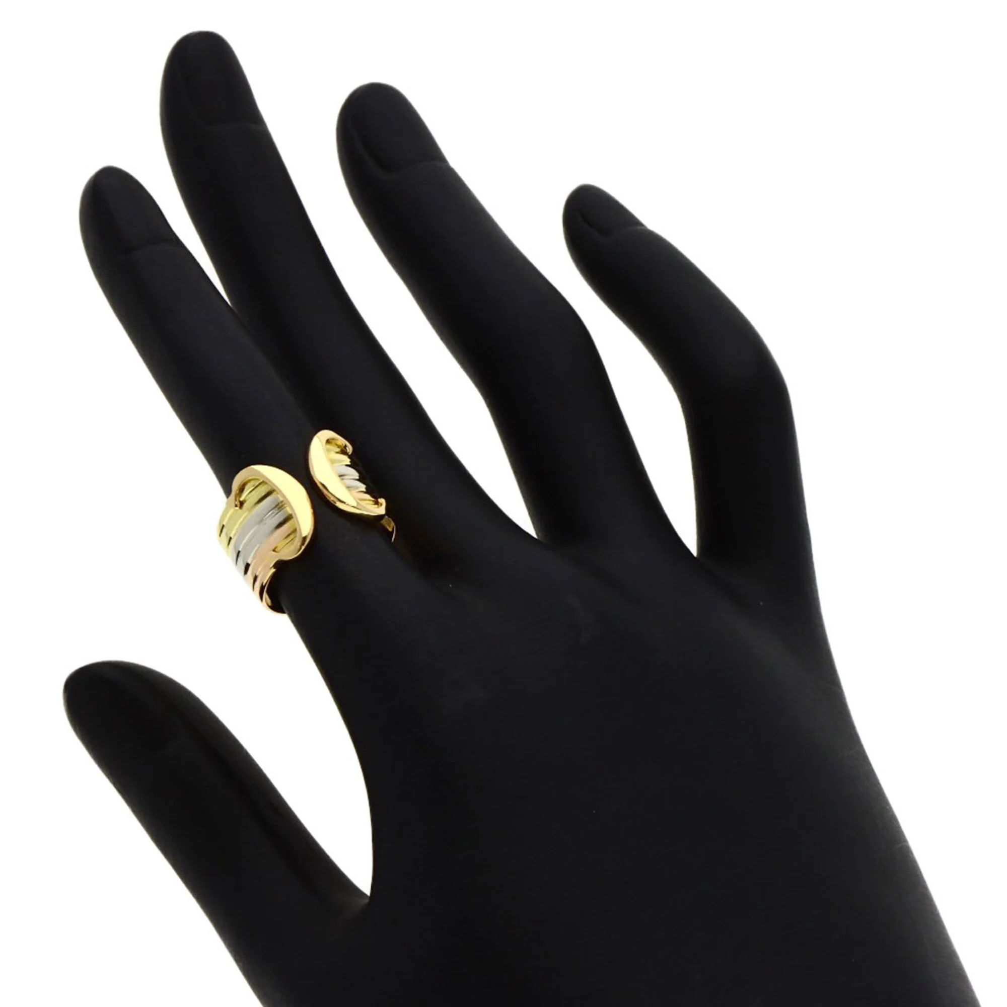 Vendome Louis Cartier Band Ring 18K Tricolor Gold - Image 8