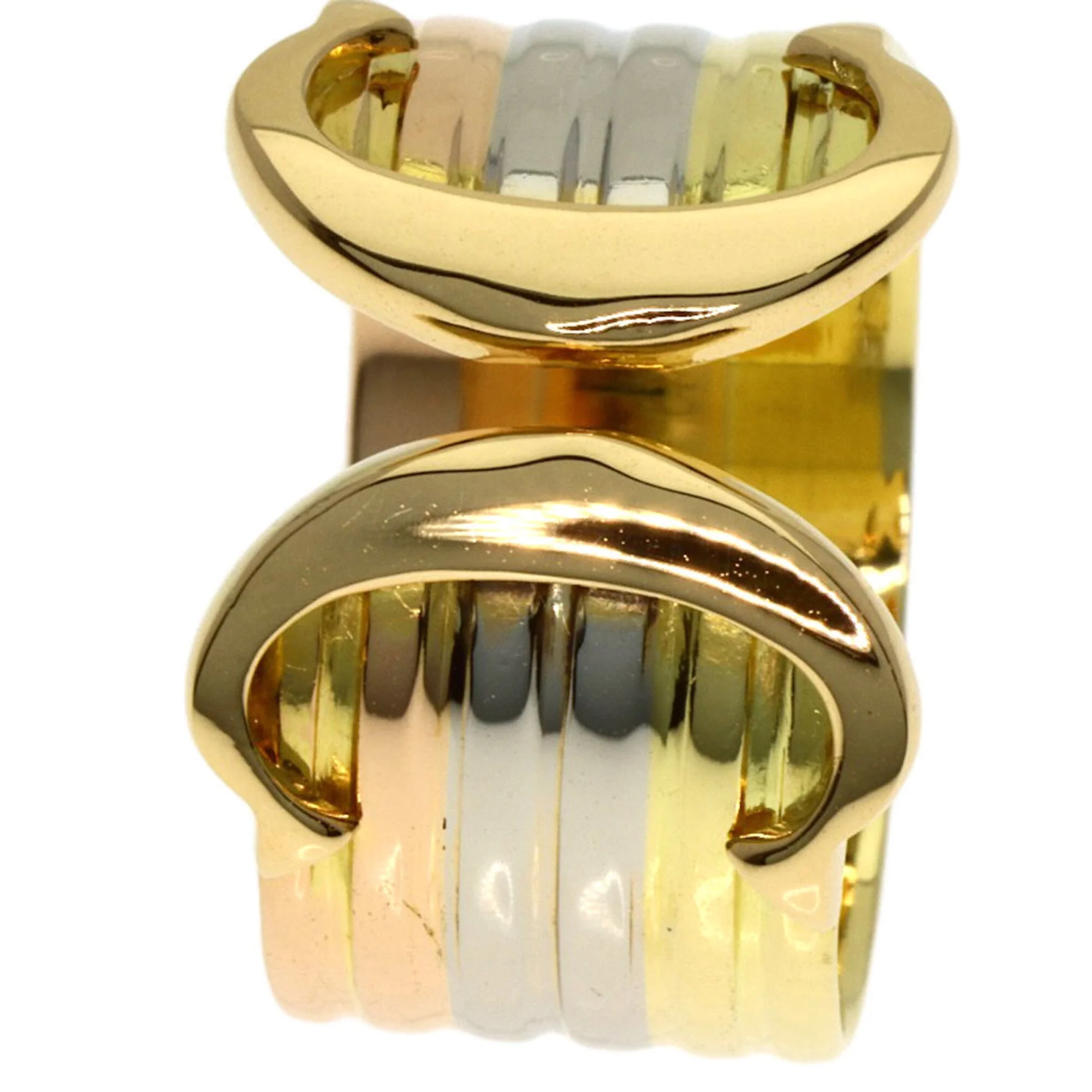 Vendome Louis Cartier Band Ring 18K Tricolor Gold - Image 9