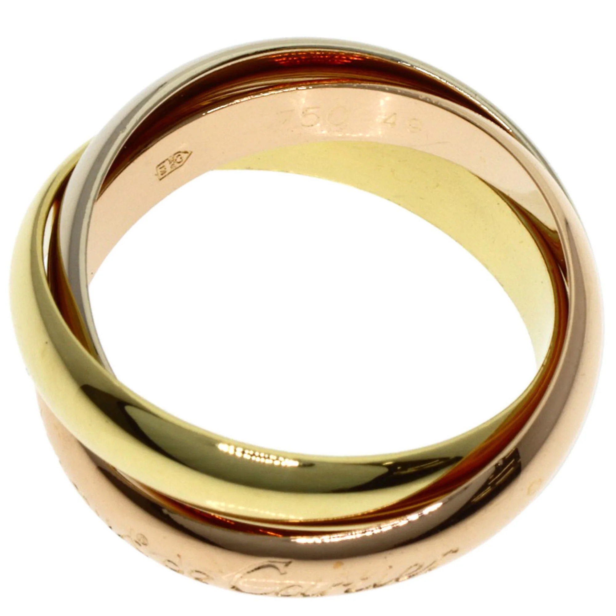 Vendome Louis Cartier Band Ring 18K Tricolor Gold - Image 3