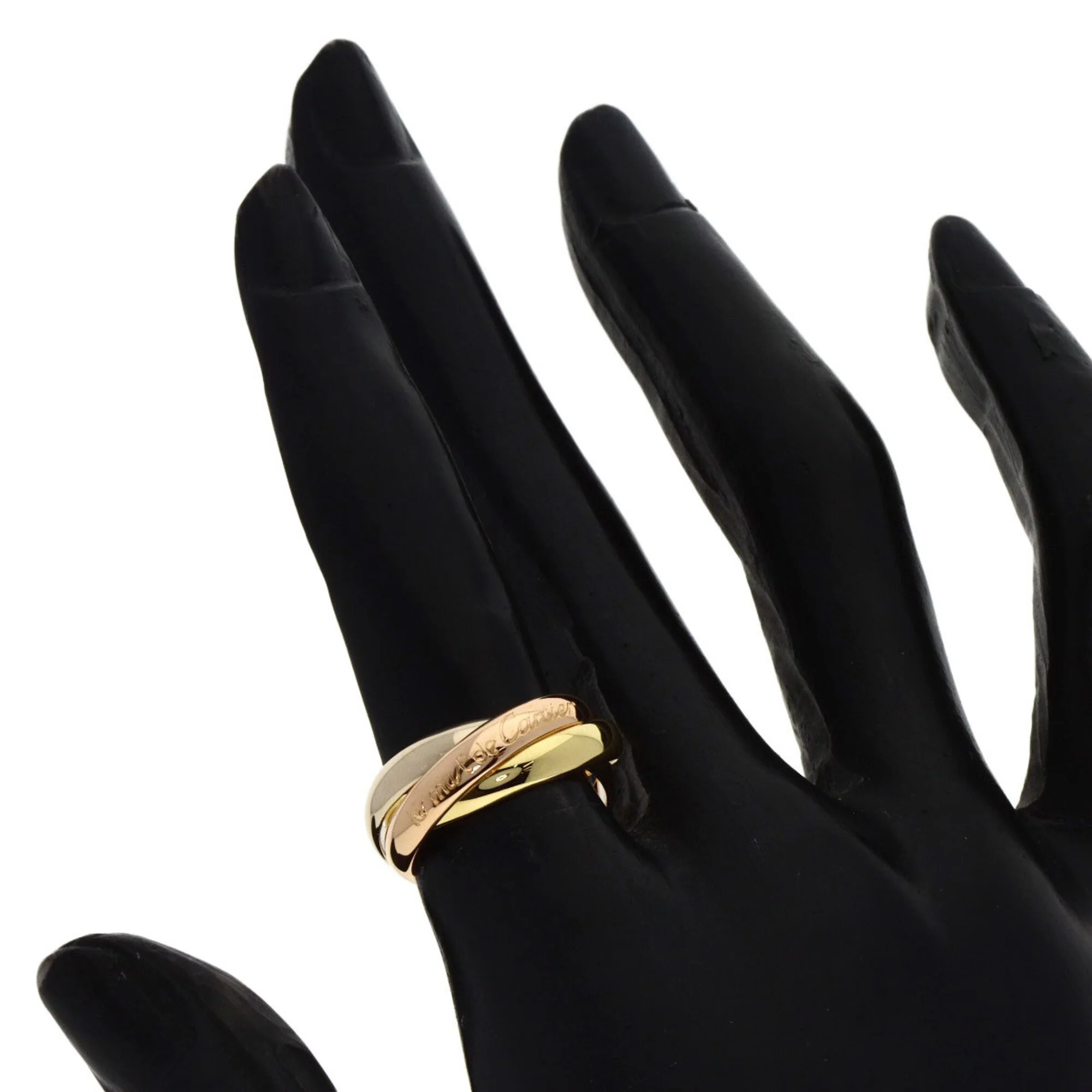 Vendome Louis Cartier Band Ring 18K Tricolor Gold - Image 4