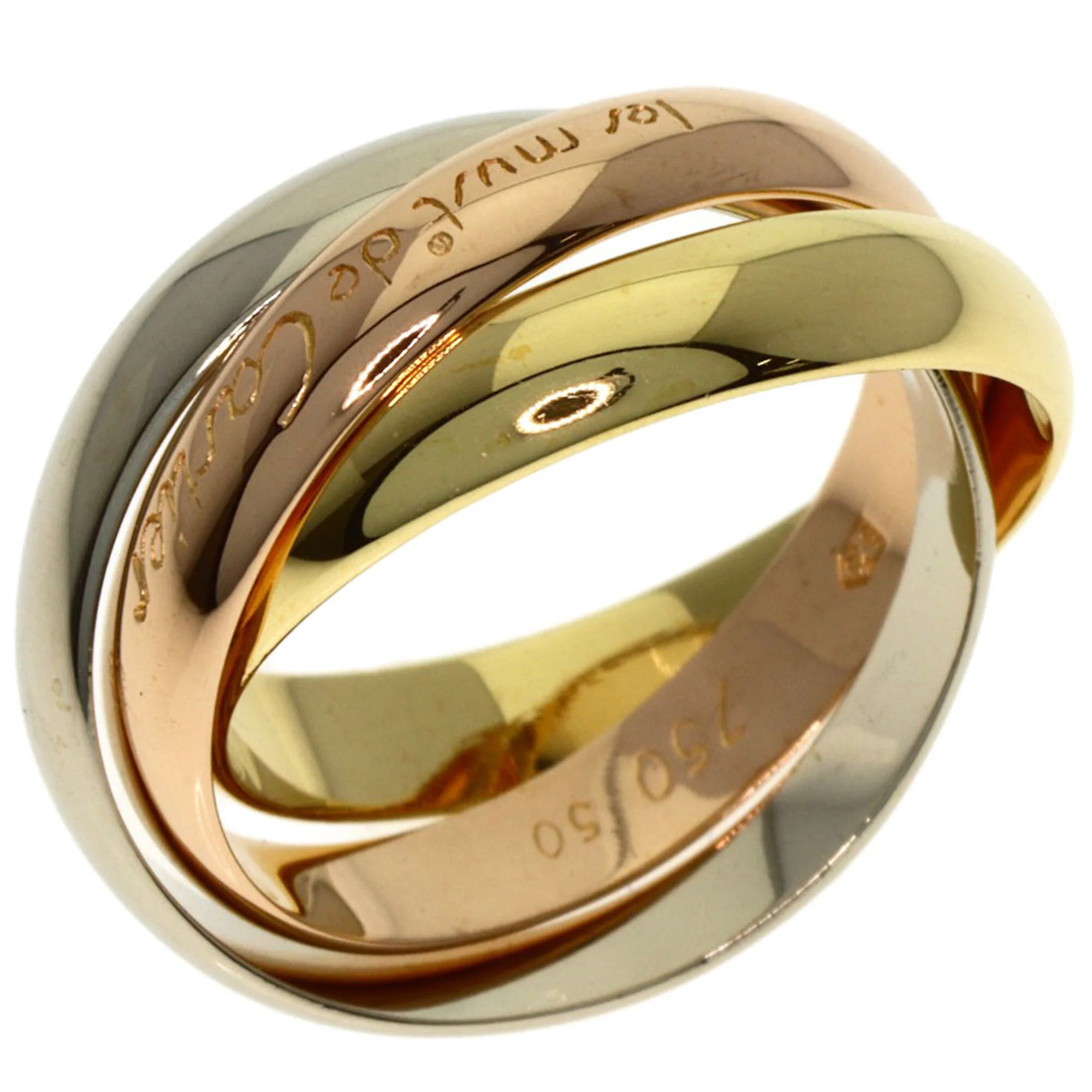 Vendome Louis Cartier Band Ring 18K Tricolor Gold - Image 2