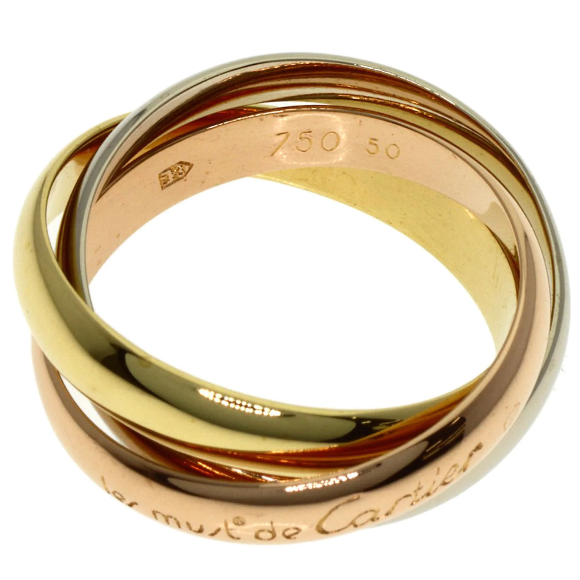 Vendome Louis Cartier Band Ring 18K Tricolor Gold - Image 3