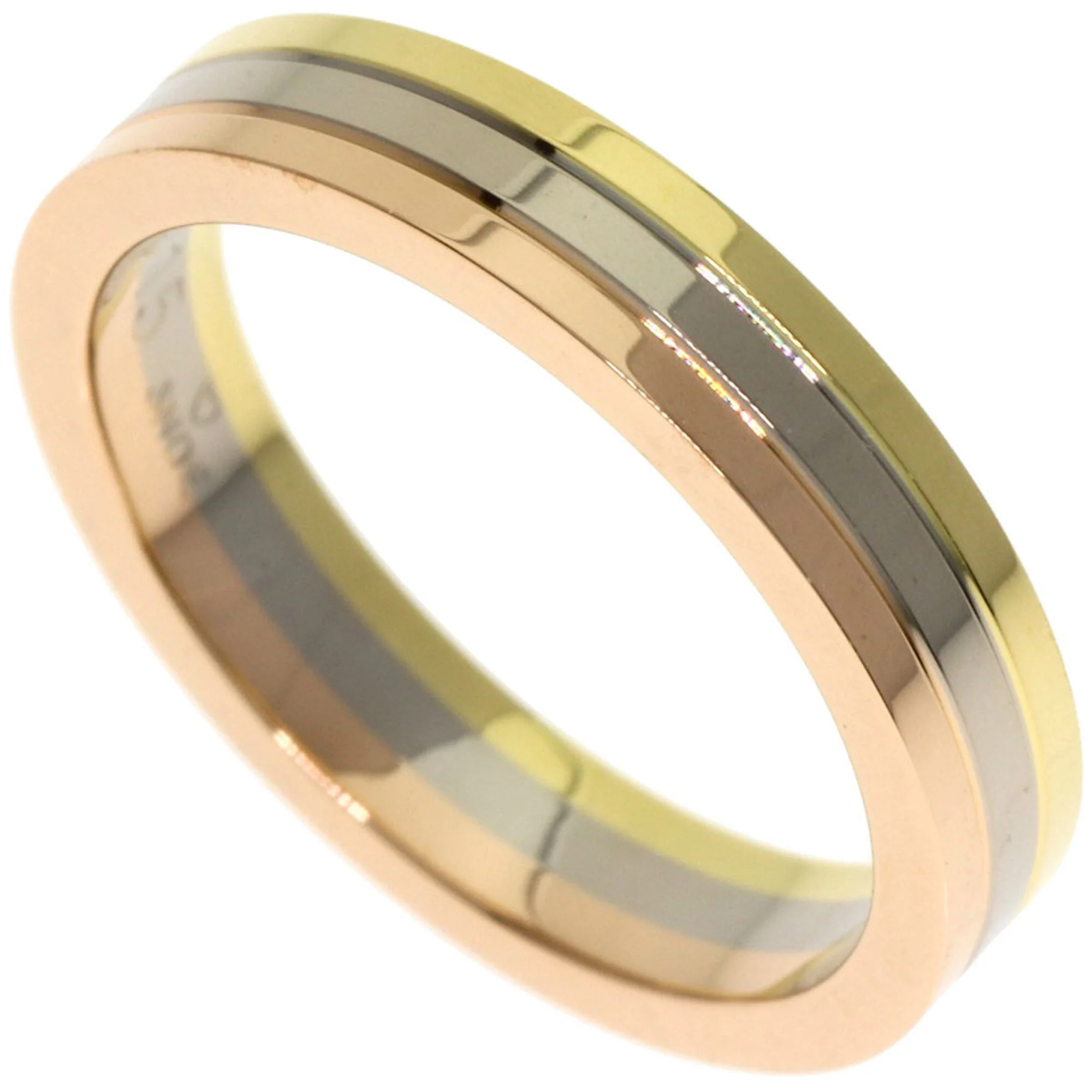 Vendome Louis Cartier Band Ring 18K Tricolor Gold