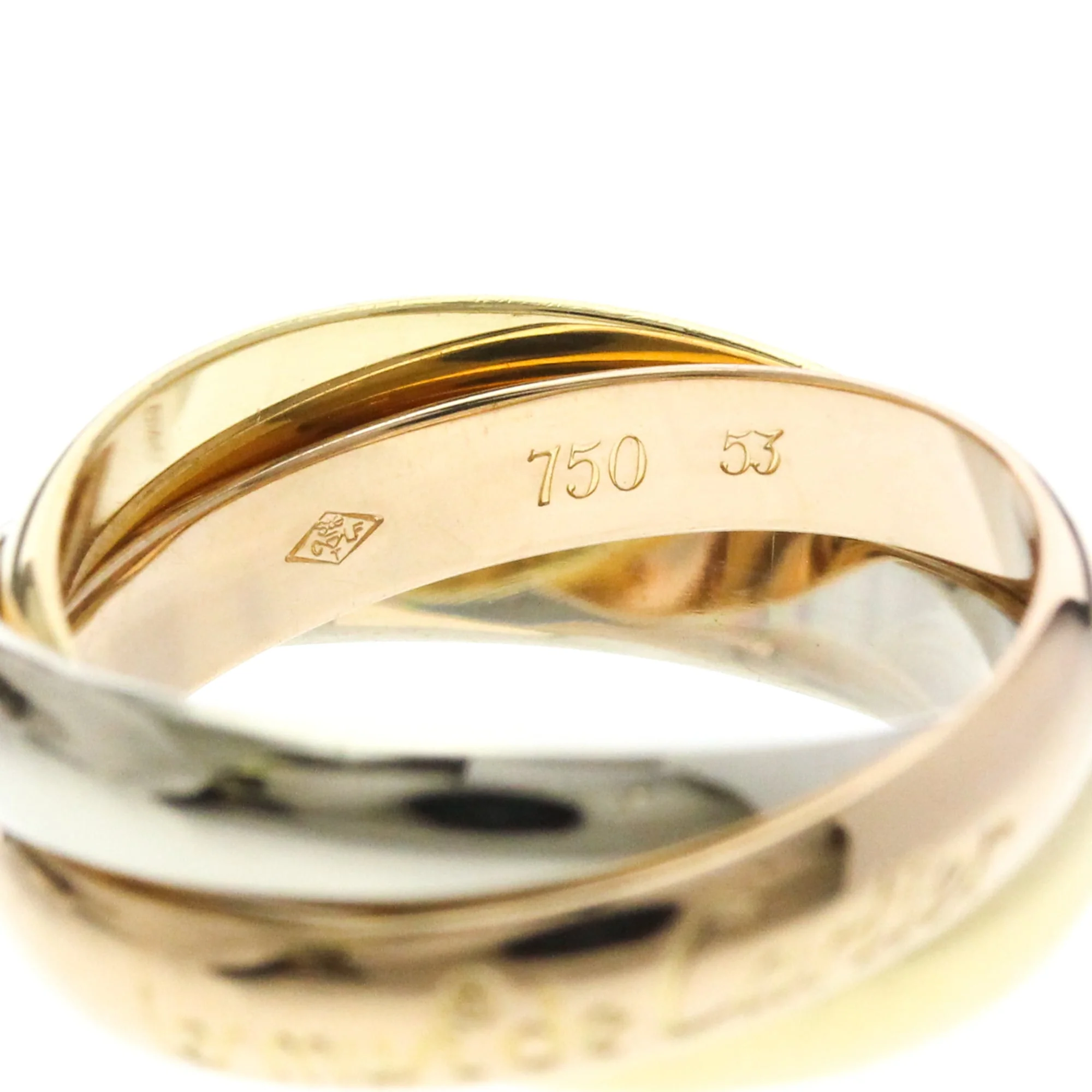 Vendome Louis Cartier Band Ring 18K Tricolor Gold - Image 7