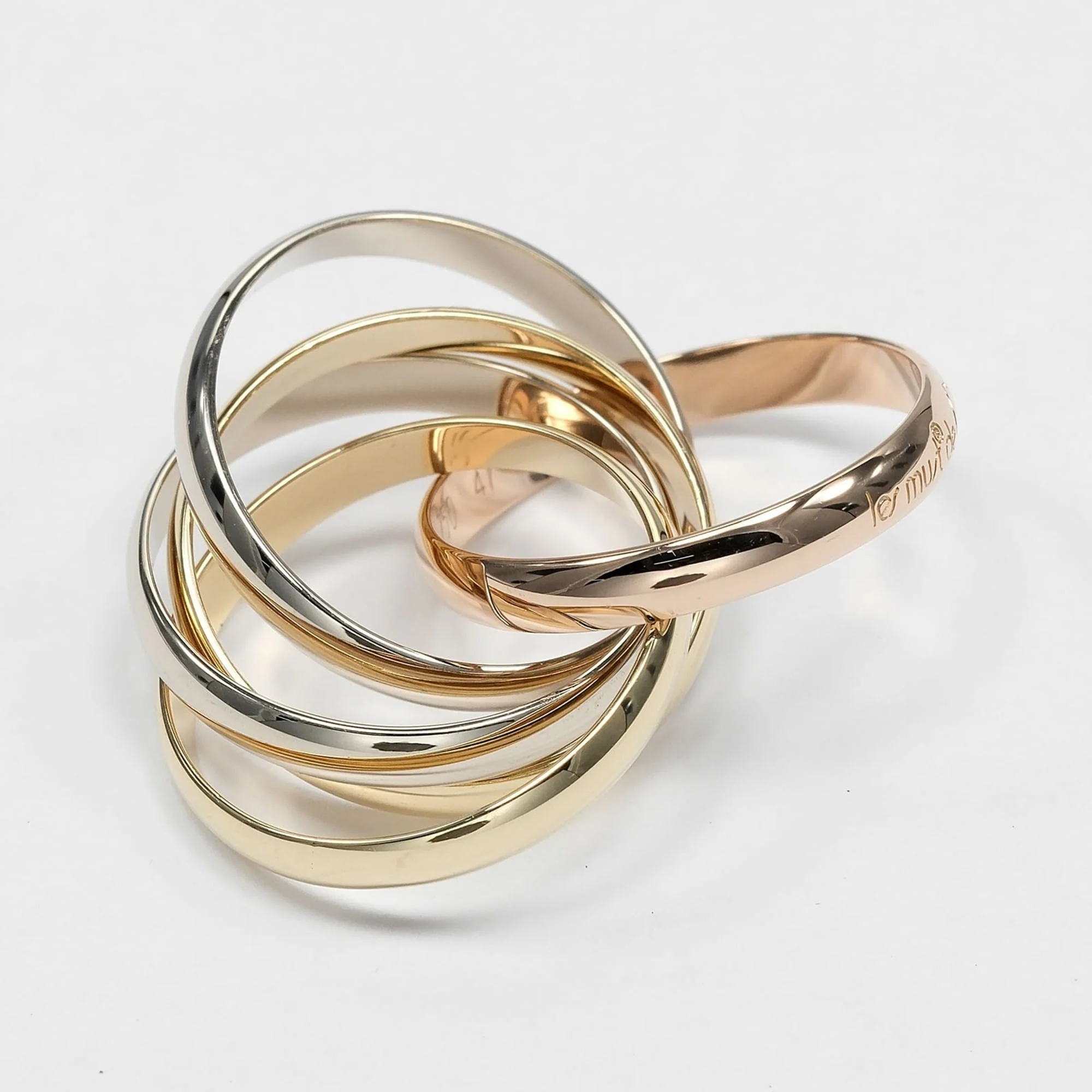 Vendome Louis Cartier Band Ring 18K Tricolor Gold - Image 6
